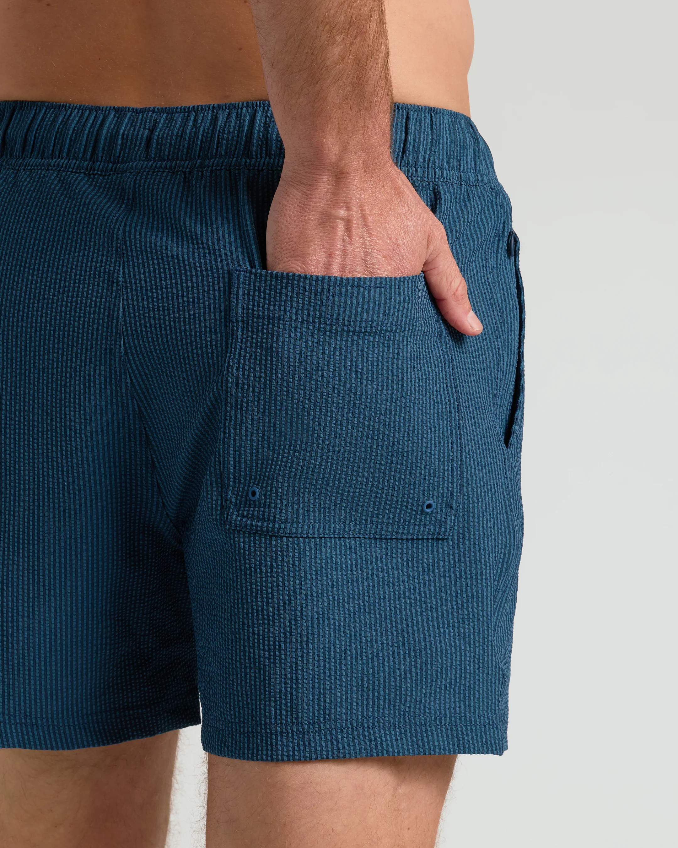 5" Underwater Seersucker Swim Trunks - Image 6