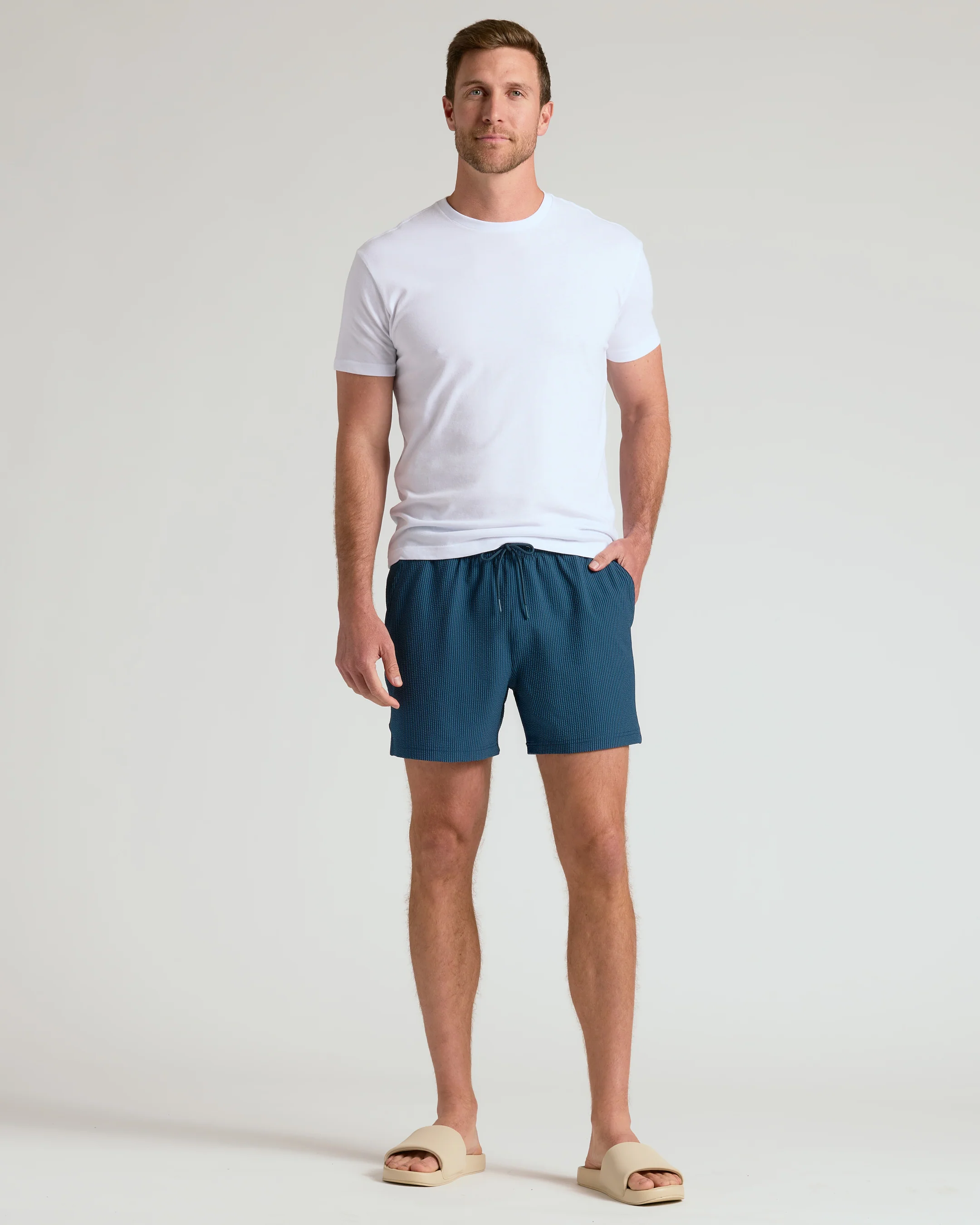 5" Underwater Seersucker Swim Trunks - Image 8