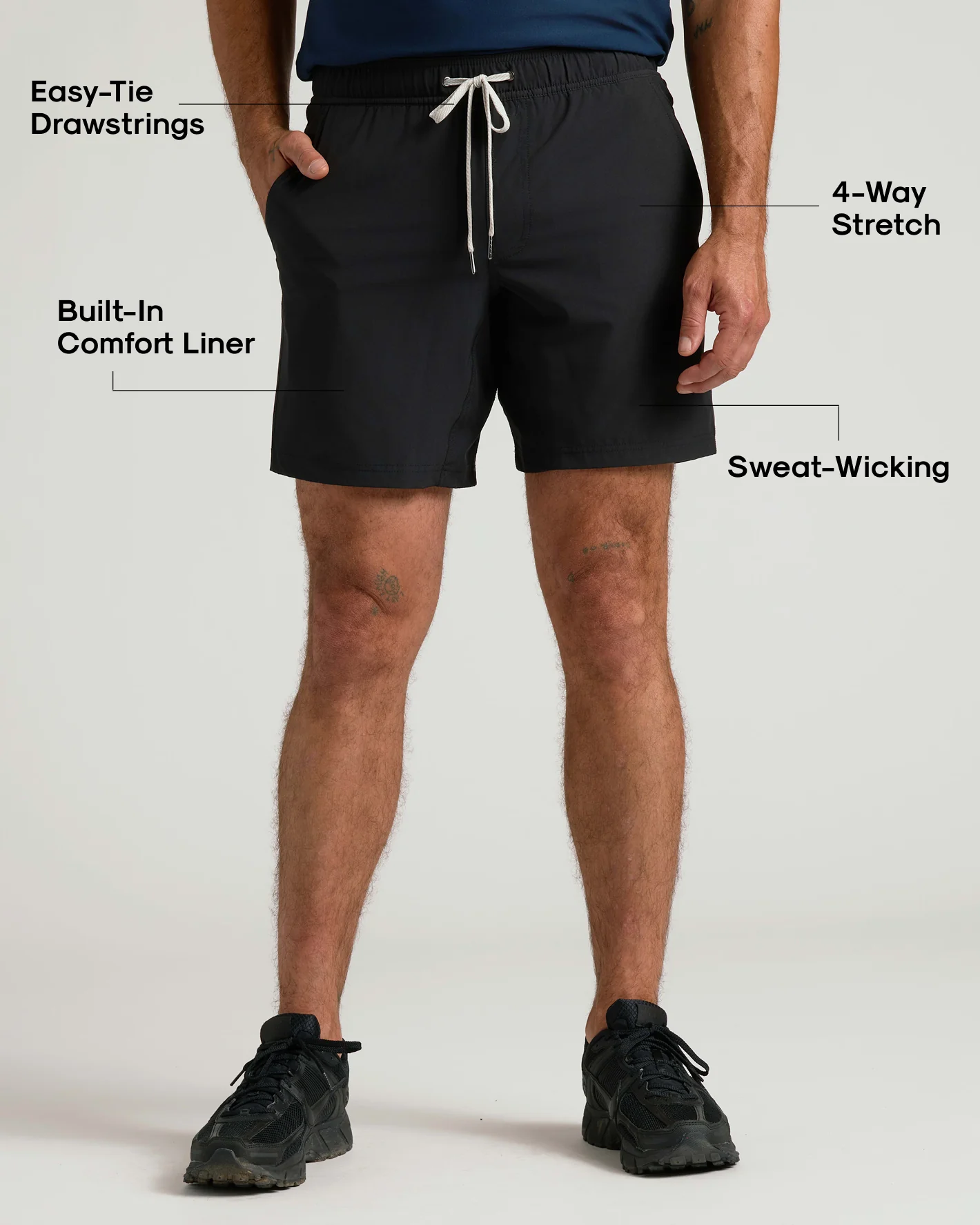 Black Active Quick Dry Shorts with Liner - Image 3