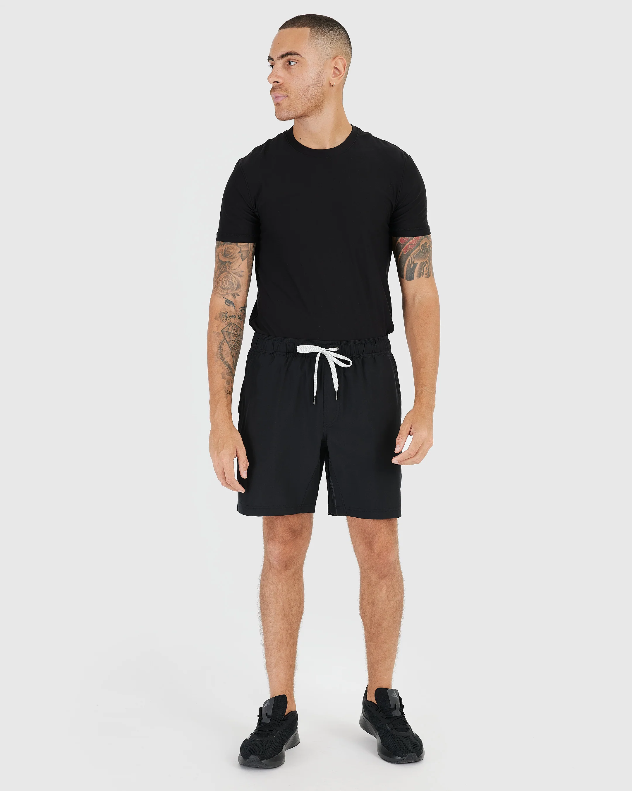 7" All Black Active Quick Dry Shorts 3-Pack - Image 5
