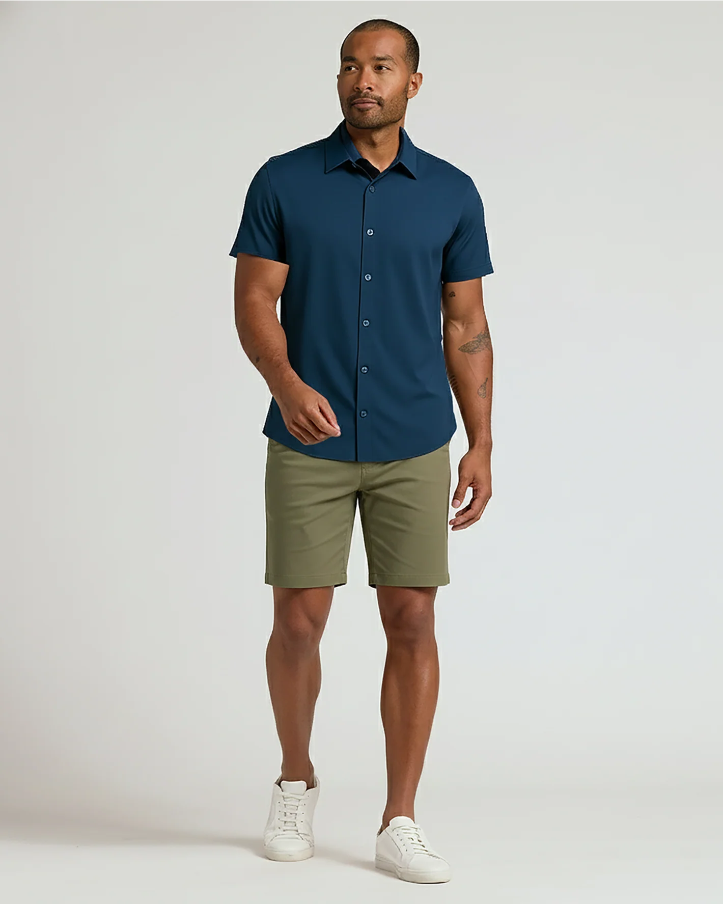7 Military Green Classic Chino Shorts - Image 3