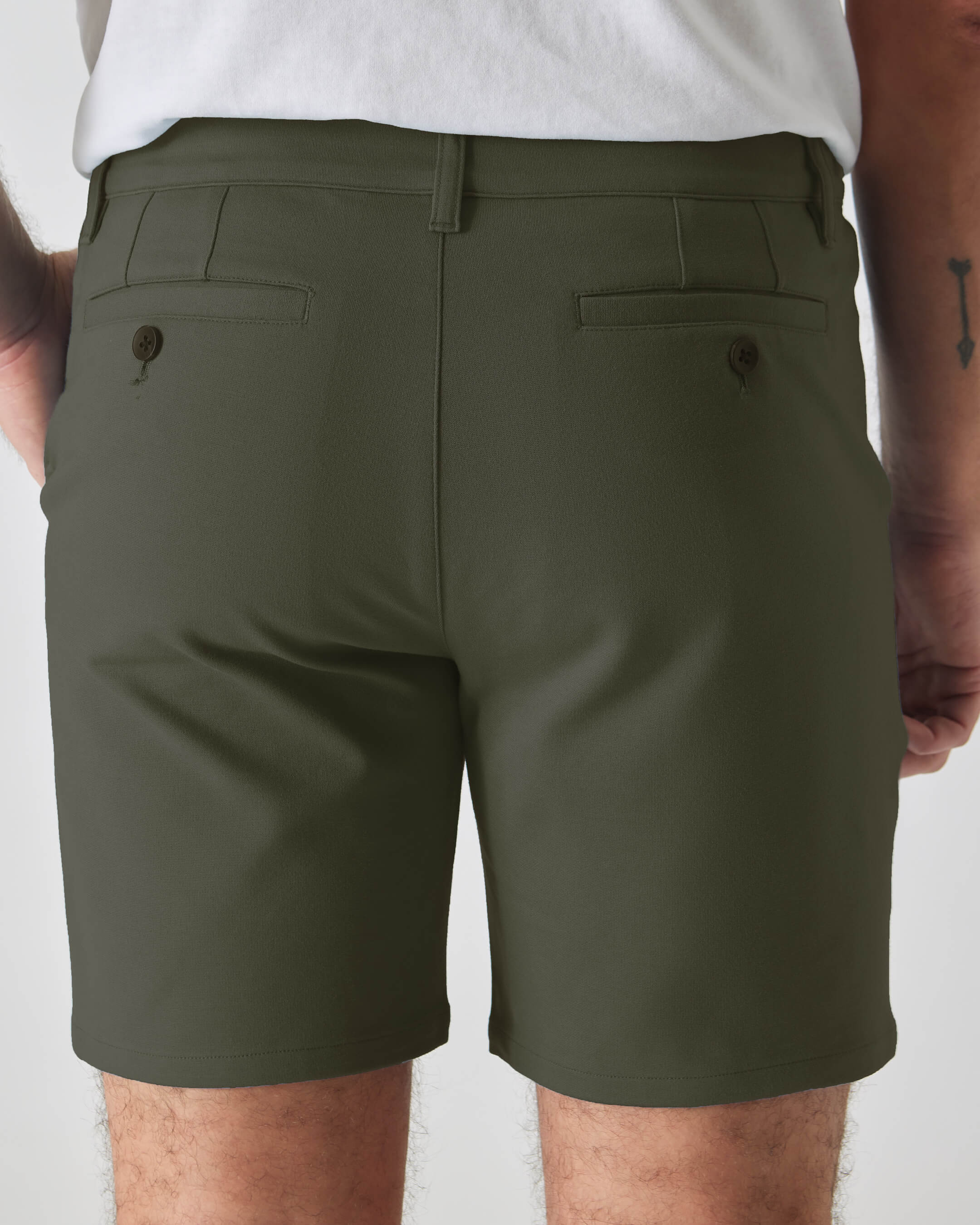 7 Military Green Comfort Knit Chino Short - Image 5