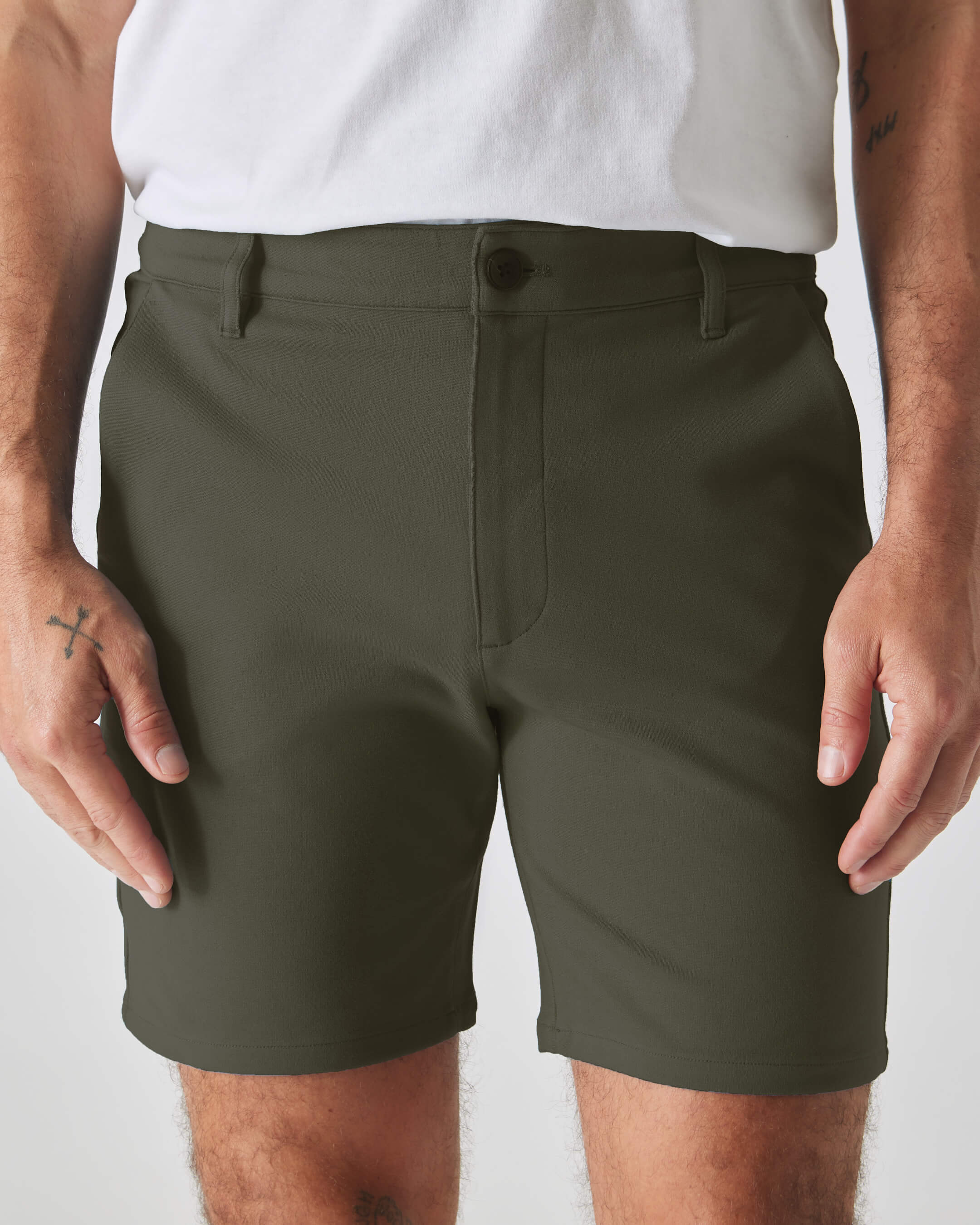 7 Military Green Comfort Knit Chino Short - Image 6