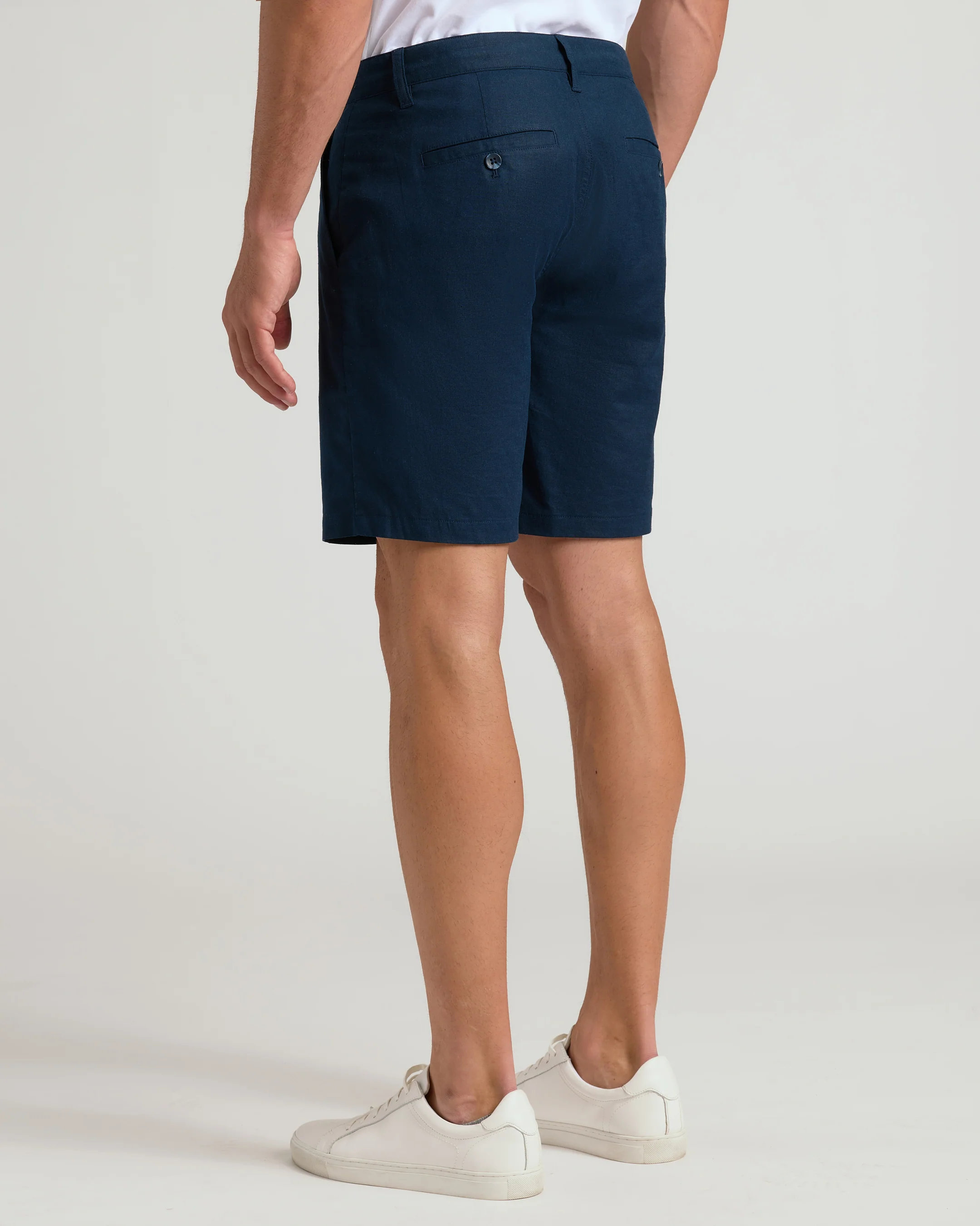 9" Navy Linen Shorts - Image 3