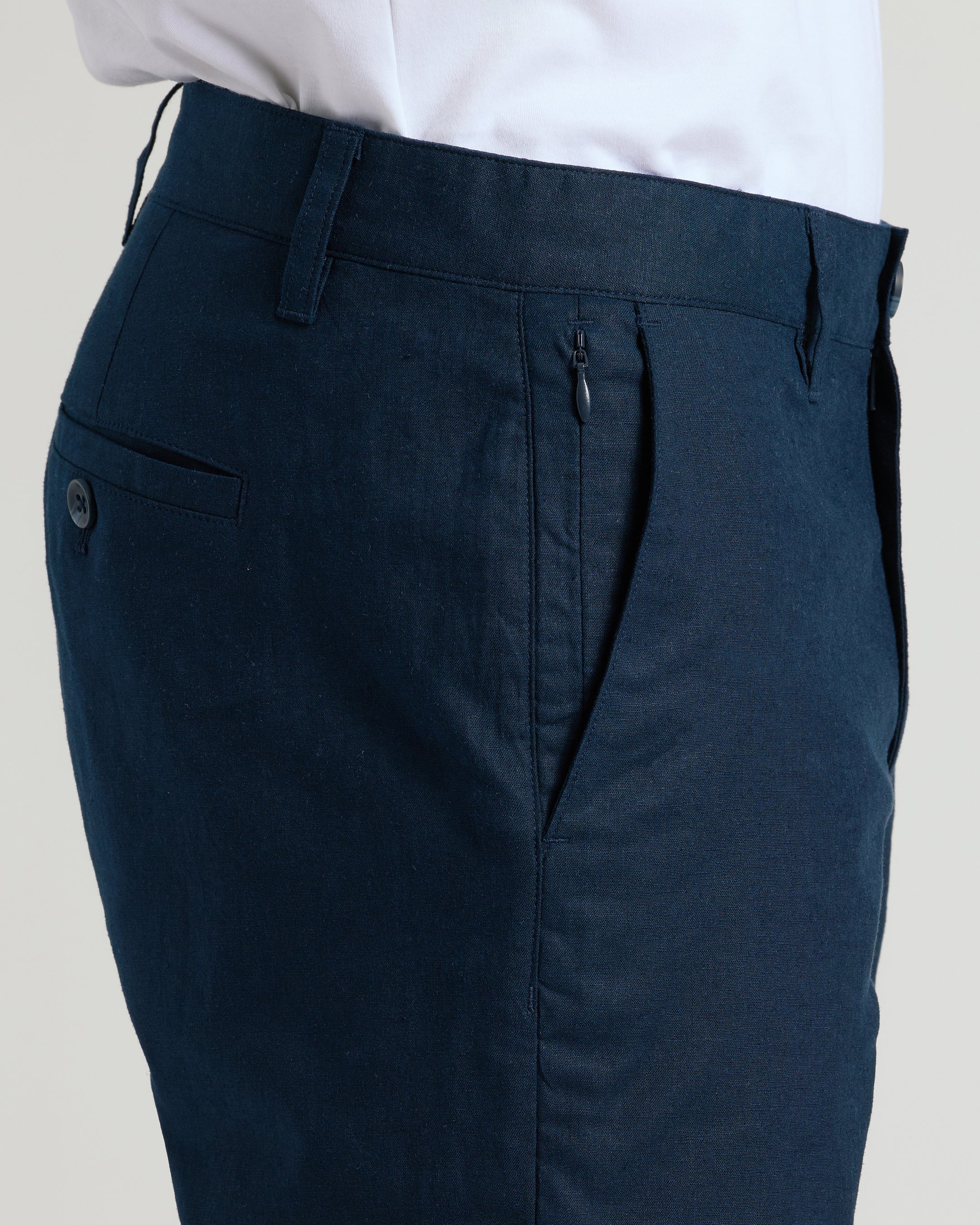 9" Navy Linen Shorts - Image 6