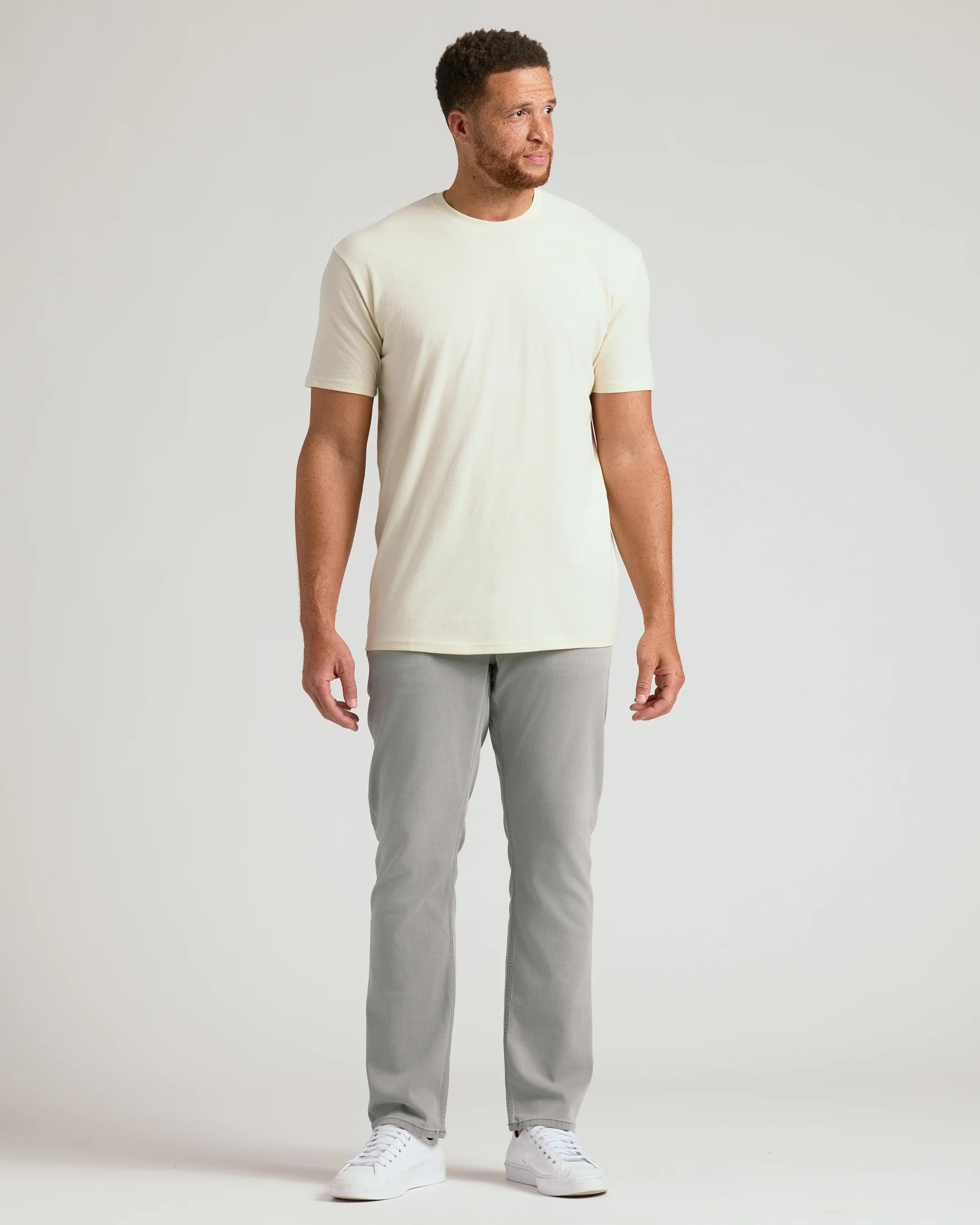 Alabaster Tall Straight Hem Crew Neck T-Shirt - Image 8