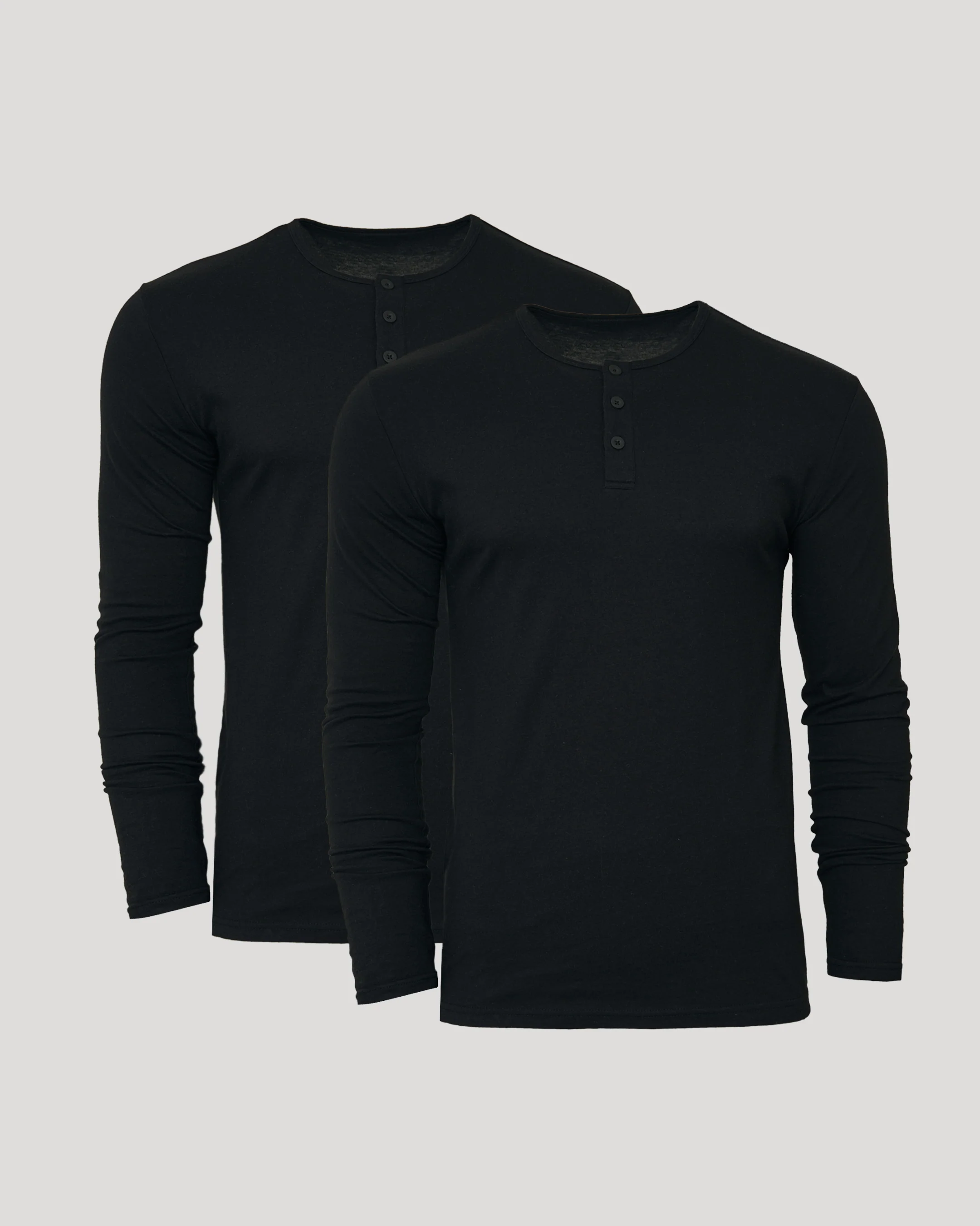 All Black Classic Henley 2-Pack