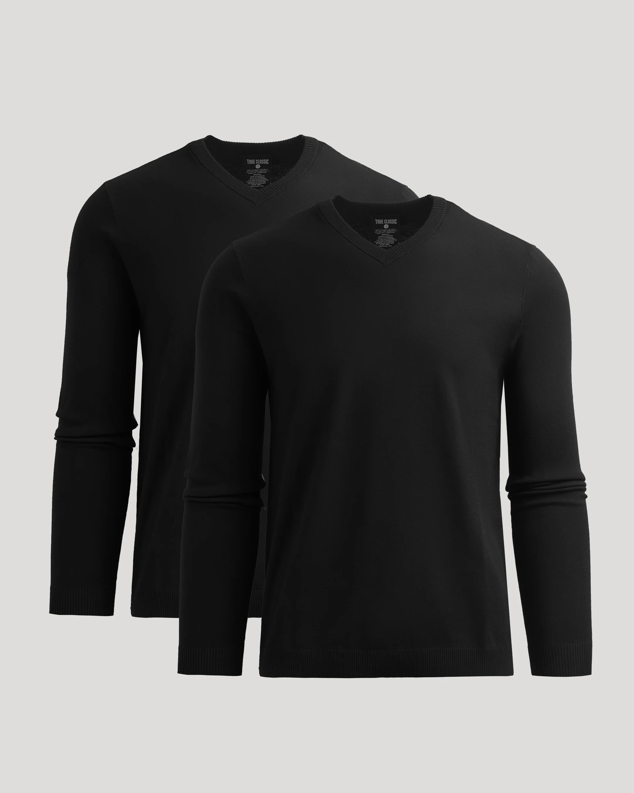 All Black Dressy V-Neck Sweater 2-Pack