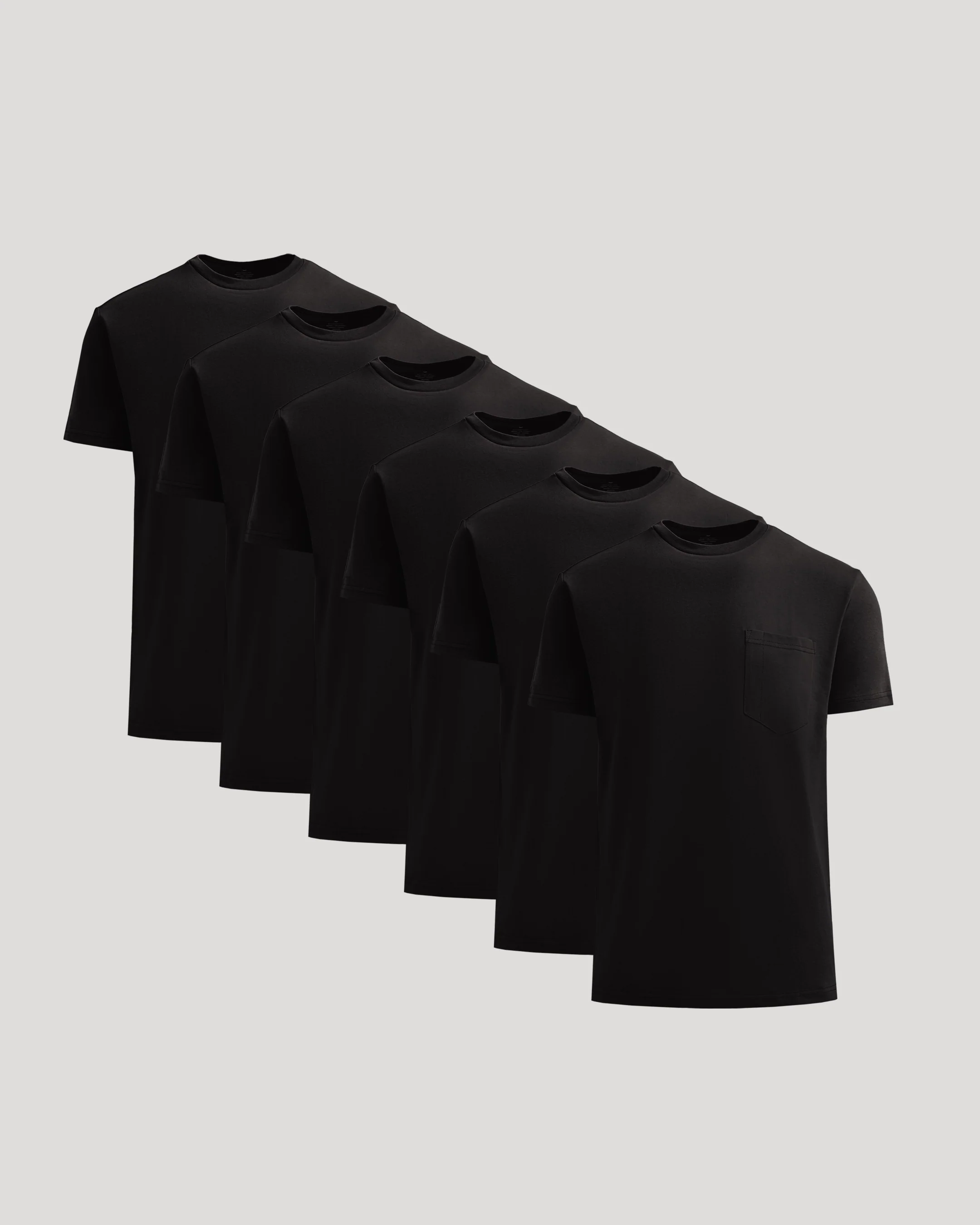 All Black Heavyweight Pocket Crew 6-Pack