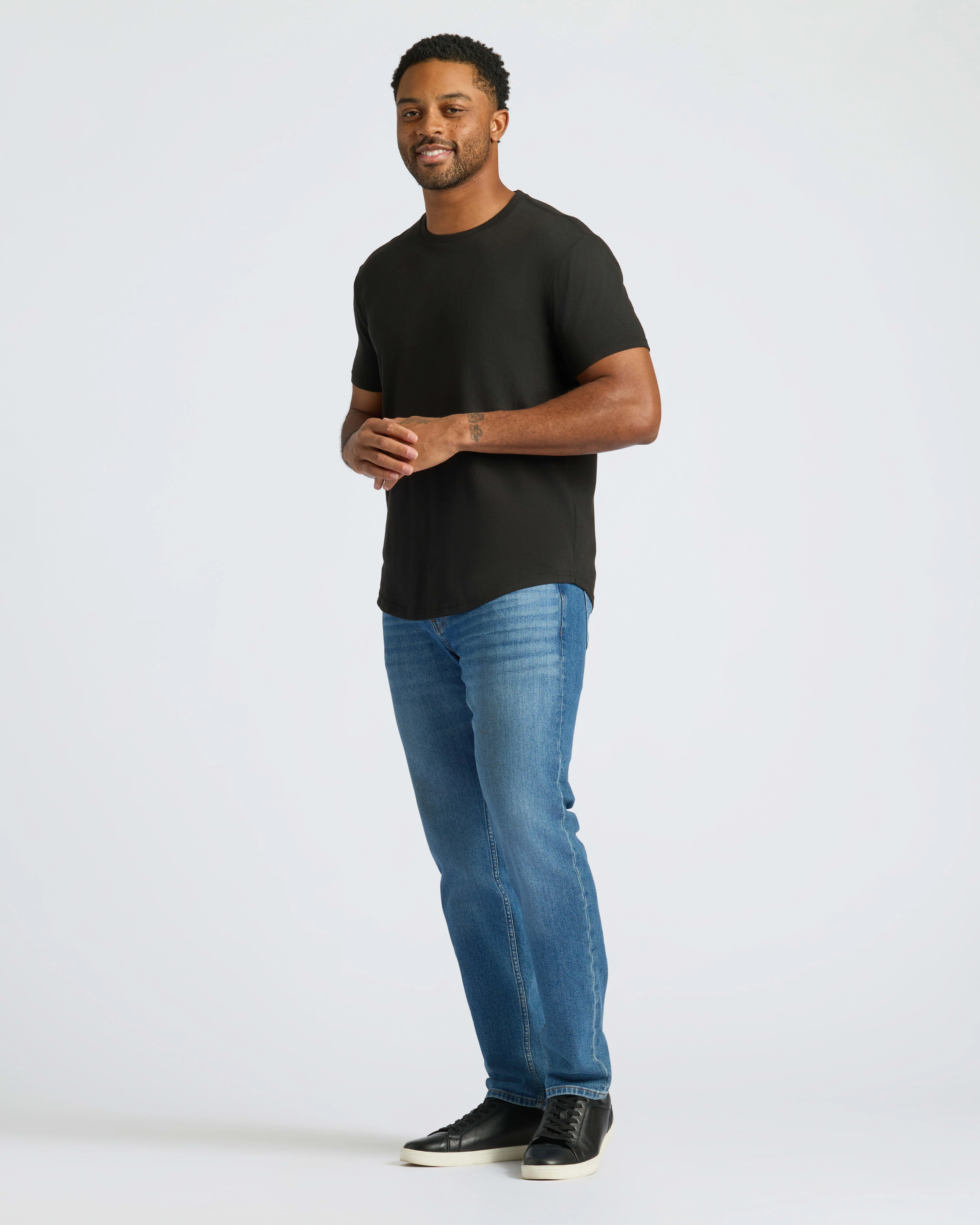 Black Curved Hem Classic Crew Neck 6-Pack - Image 14