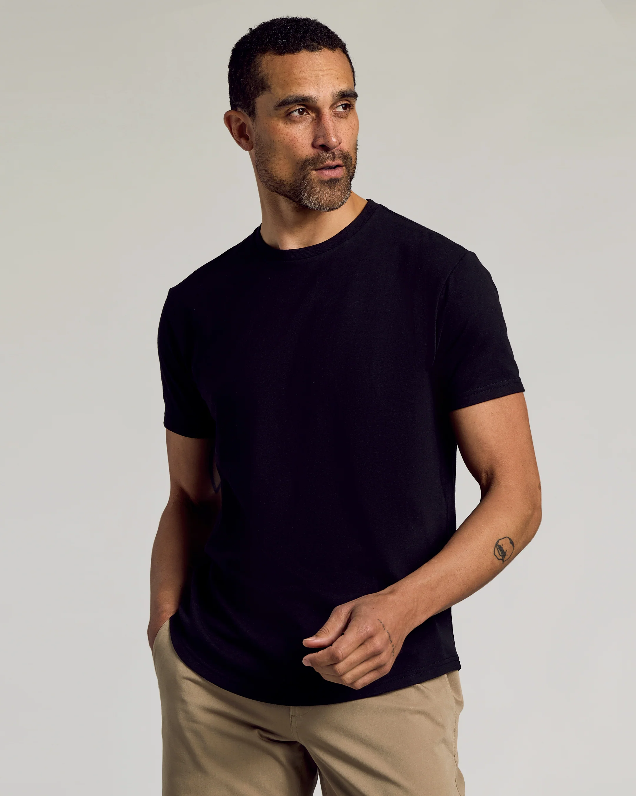 Black Curved Hem Classic Crew Neck 6-Pack - Image 5