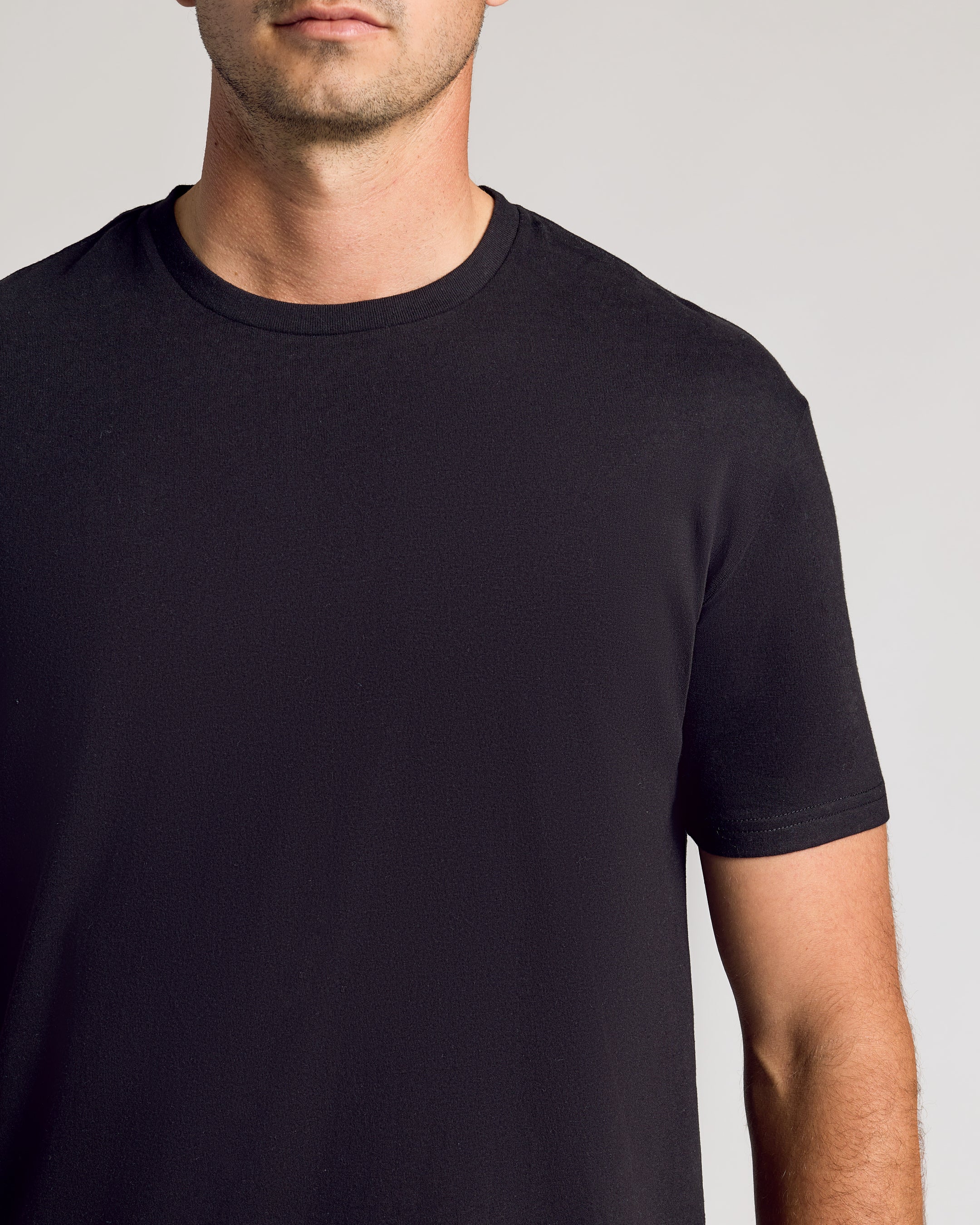 All Black Short Sleeve Tall Curved Hem Crew 3-Pack - Image 4