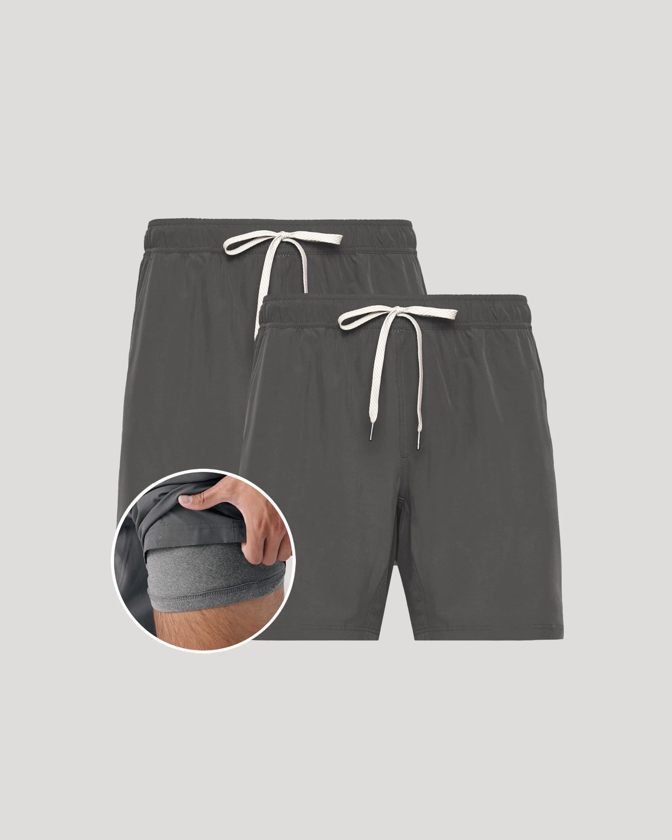 7" All Carbon Active Quick Dry Shorts with Liner 2-Pack