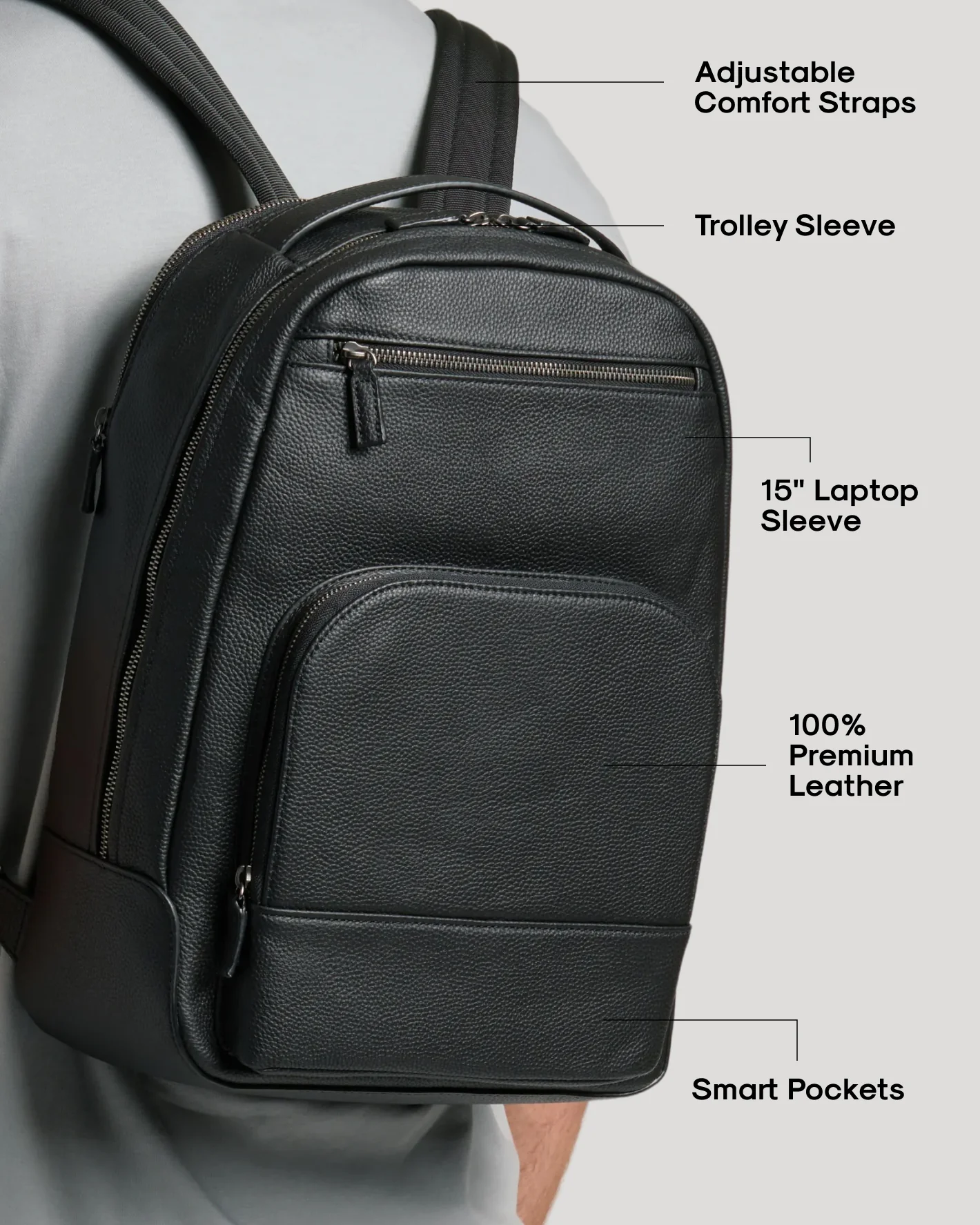 Premium Leather Backpack - Image 3