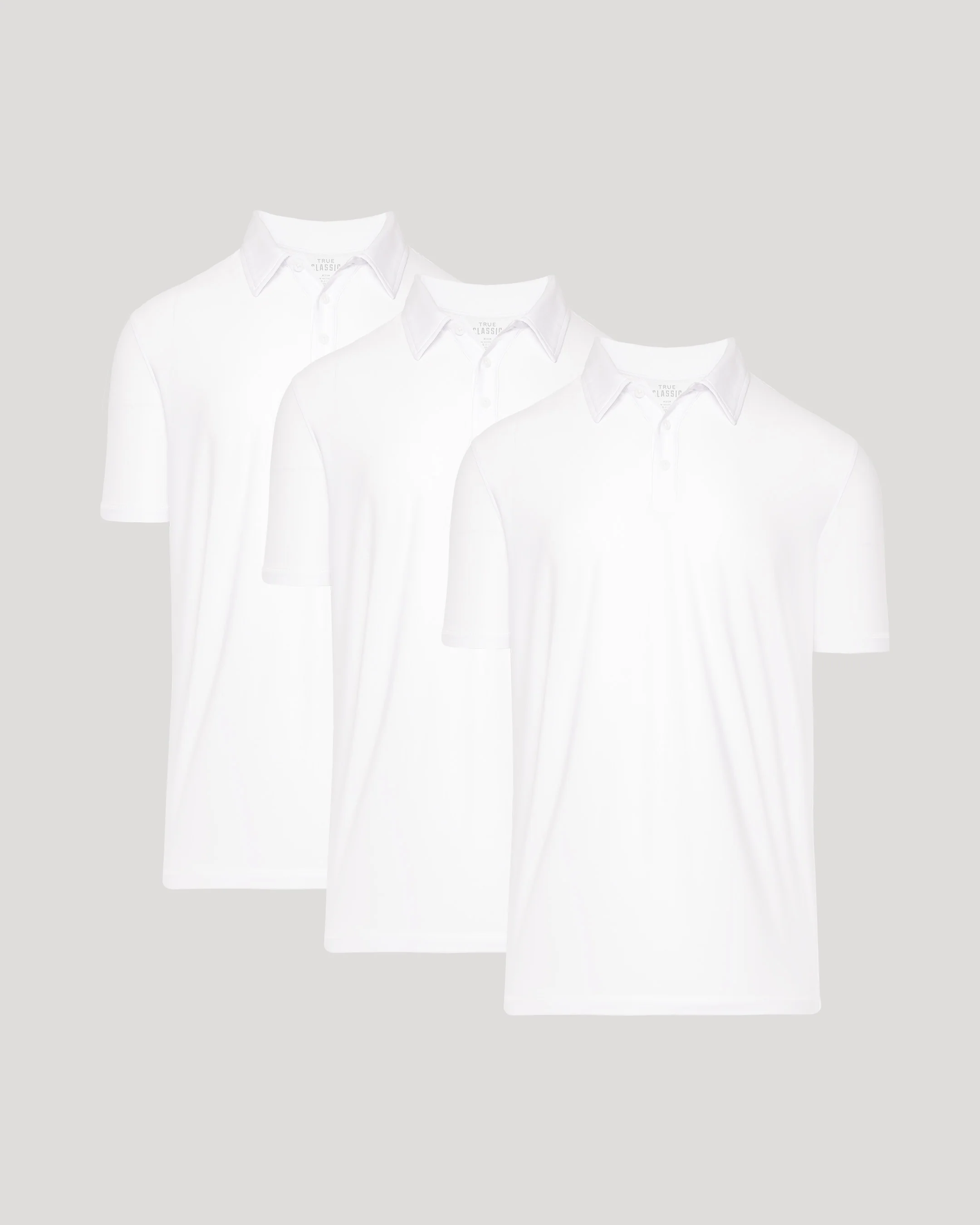 All White Active Short Sleeve Polo 3-Pack