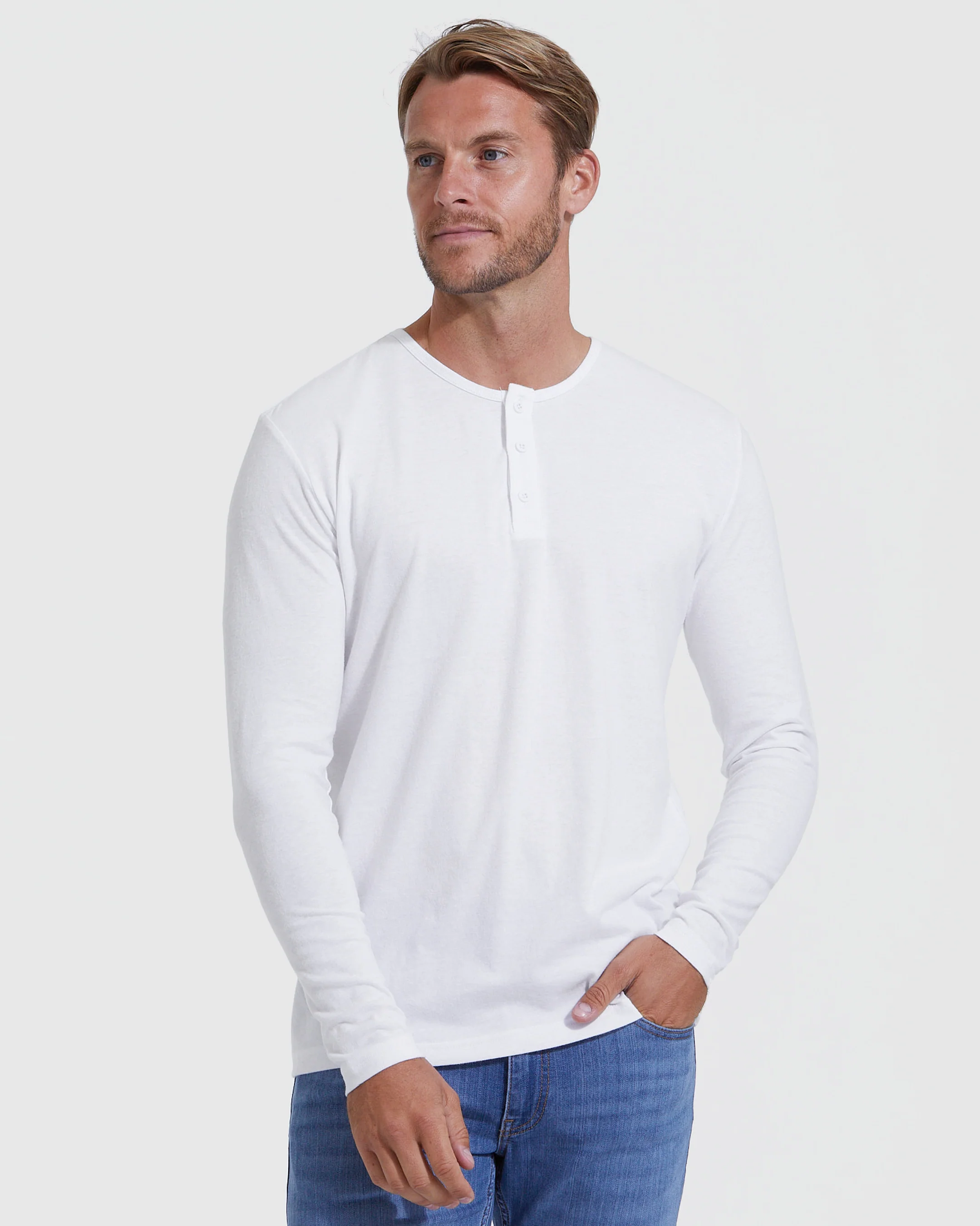 All White Classic Henley 6-Pack - Image 4