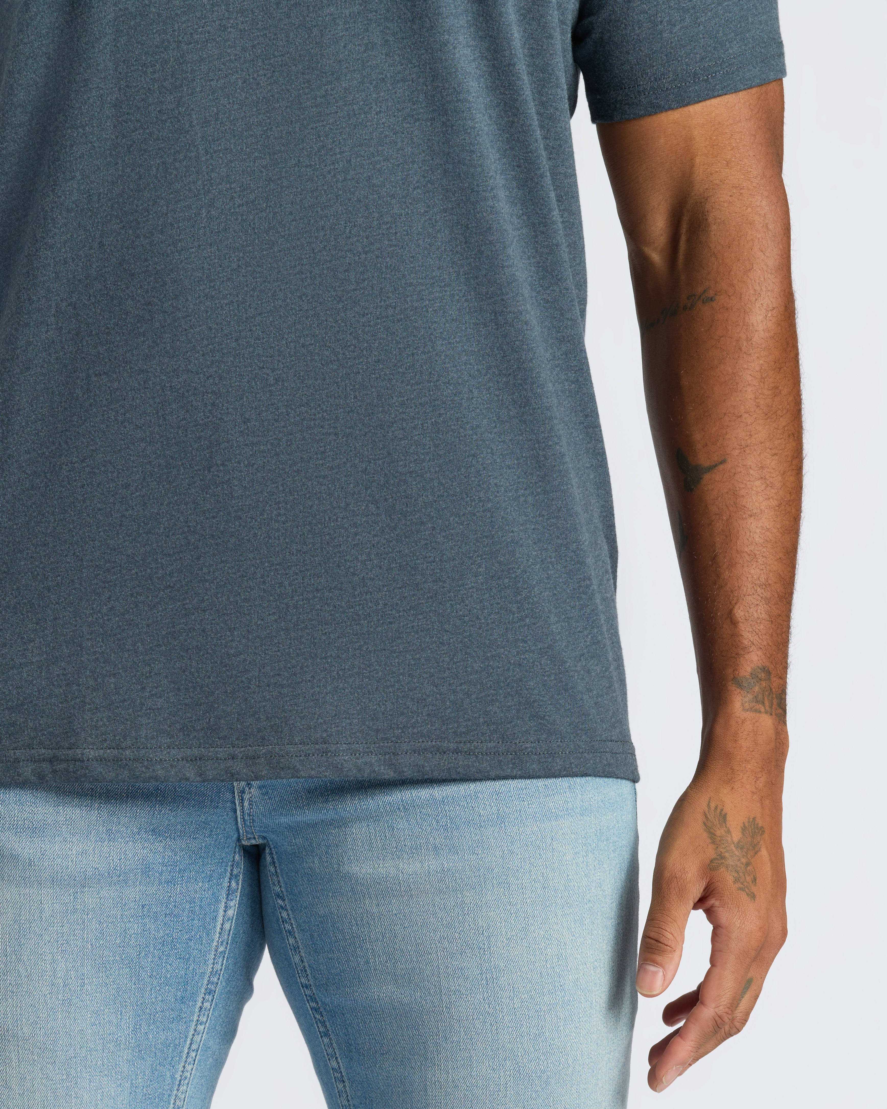 Heather Navy Classic V-Neck - Image 6