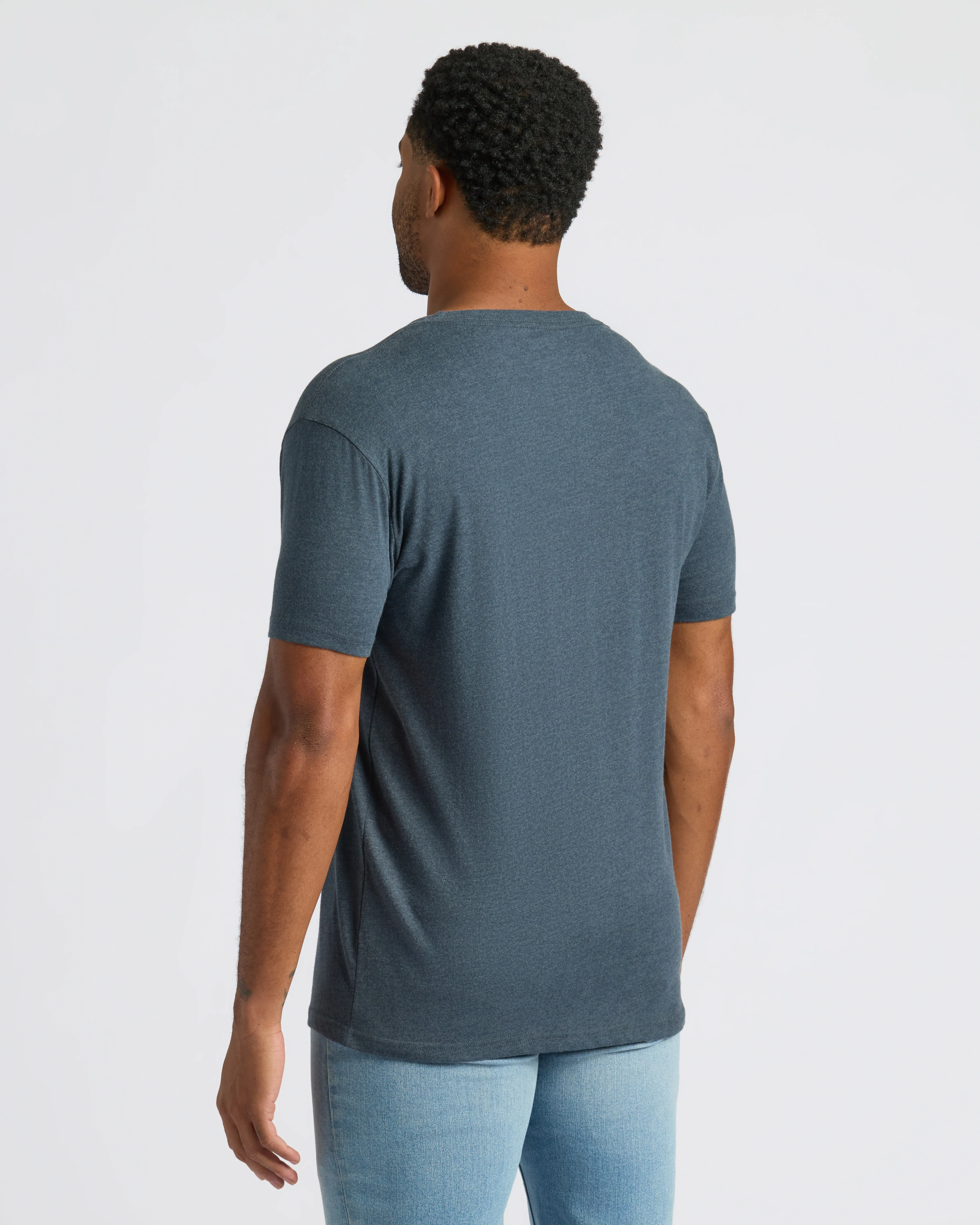 Heather Navy Classic V-Neck - Image 4