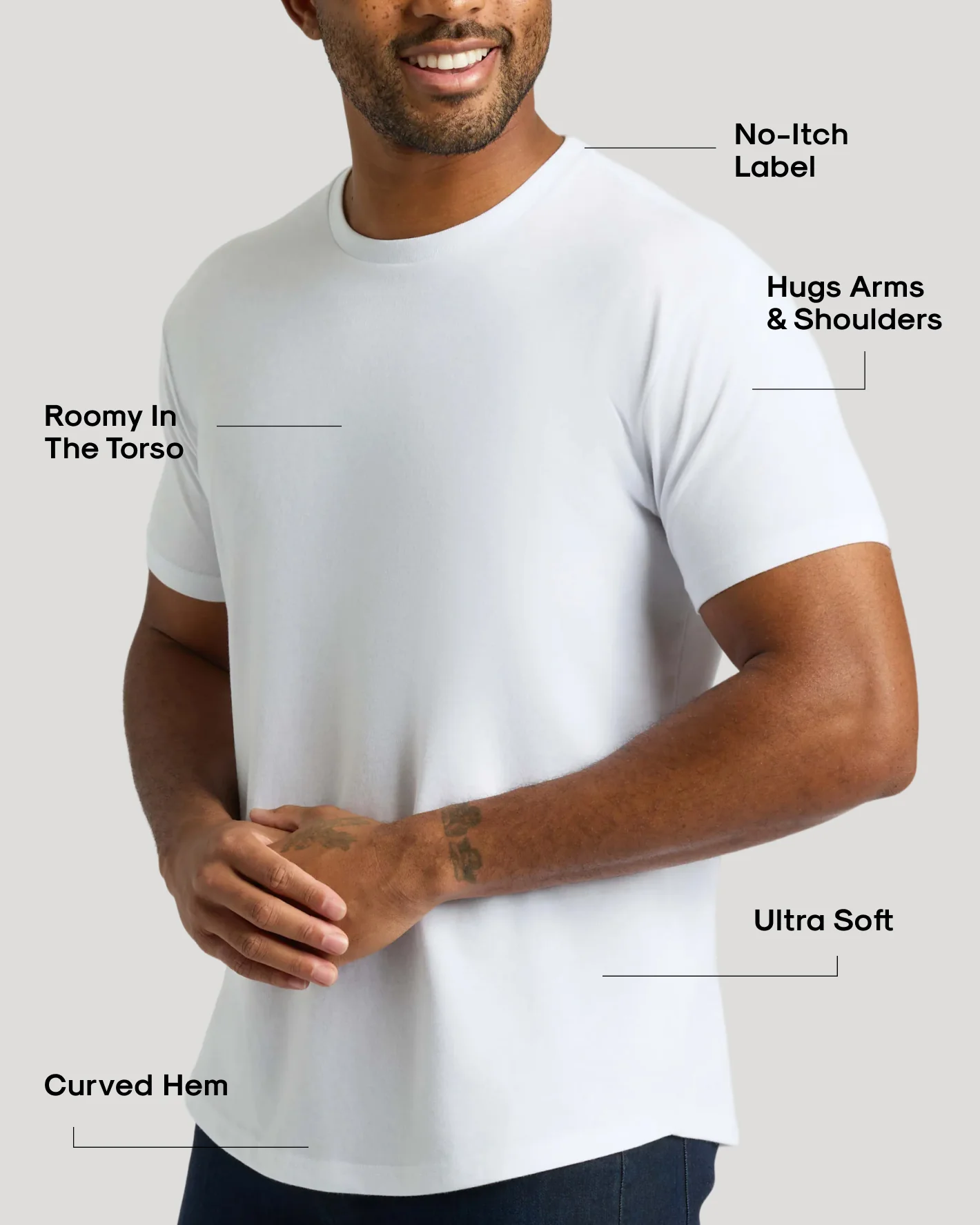 White Curved Hem Classic Crew Neck 6-Pack - Image 3