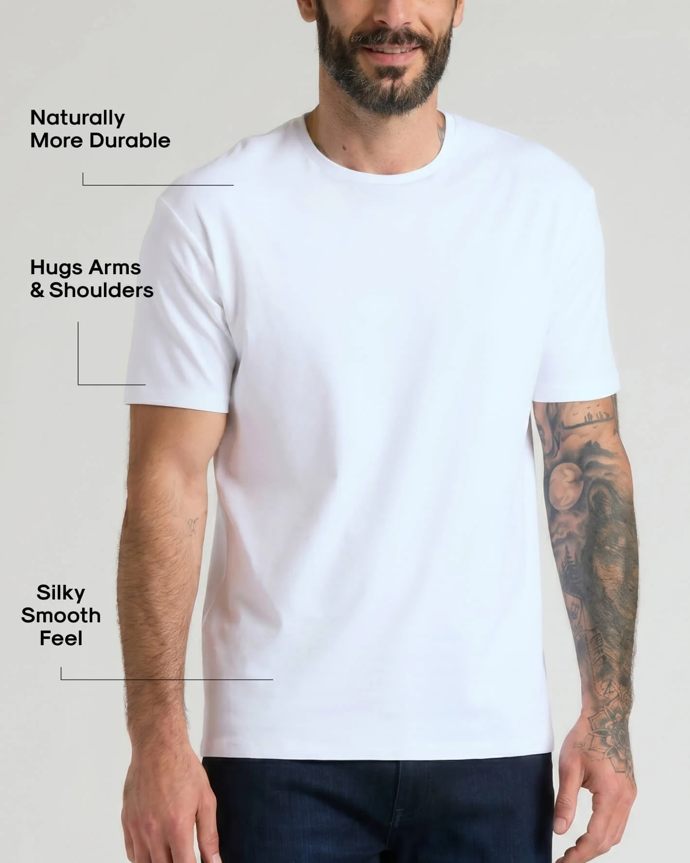 Optic White Pima Cotton Blend Crew - Image 3