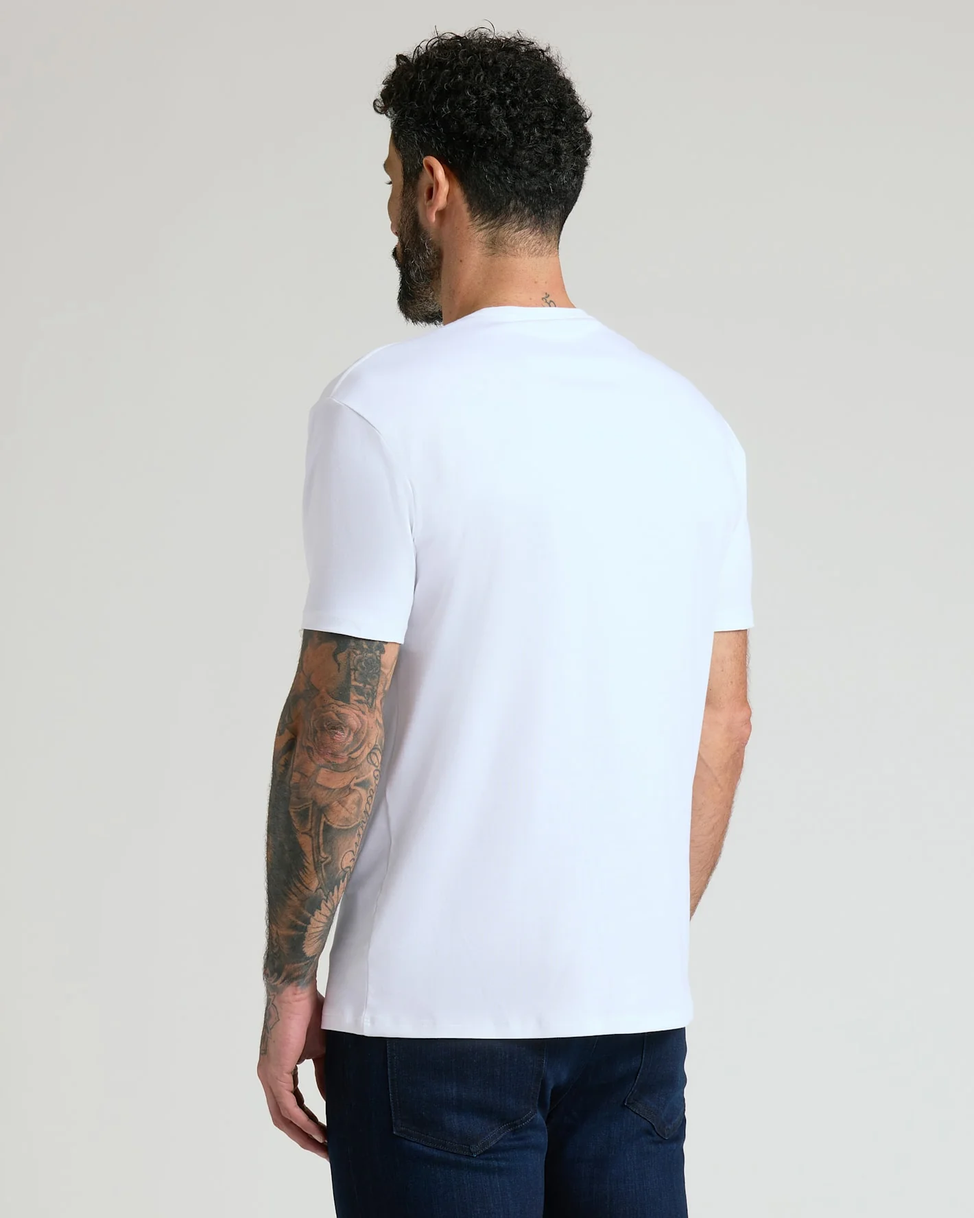 Optic White Pima Cotton Blend Crew - Image 5