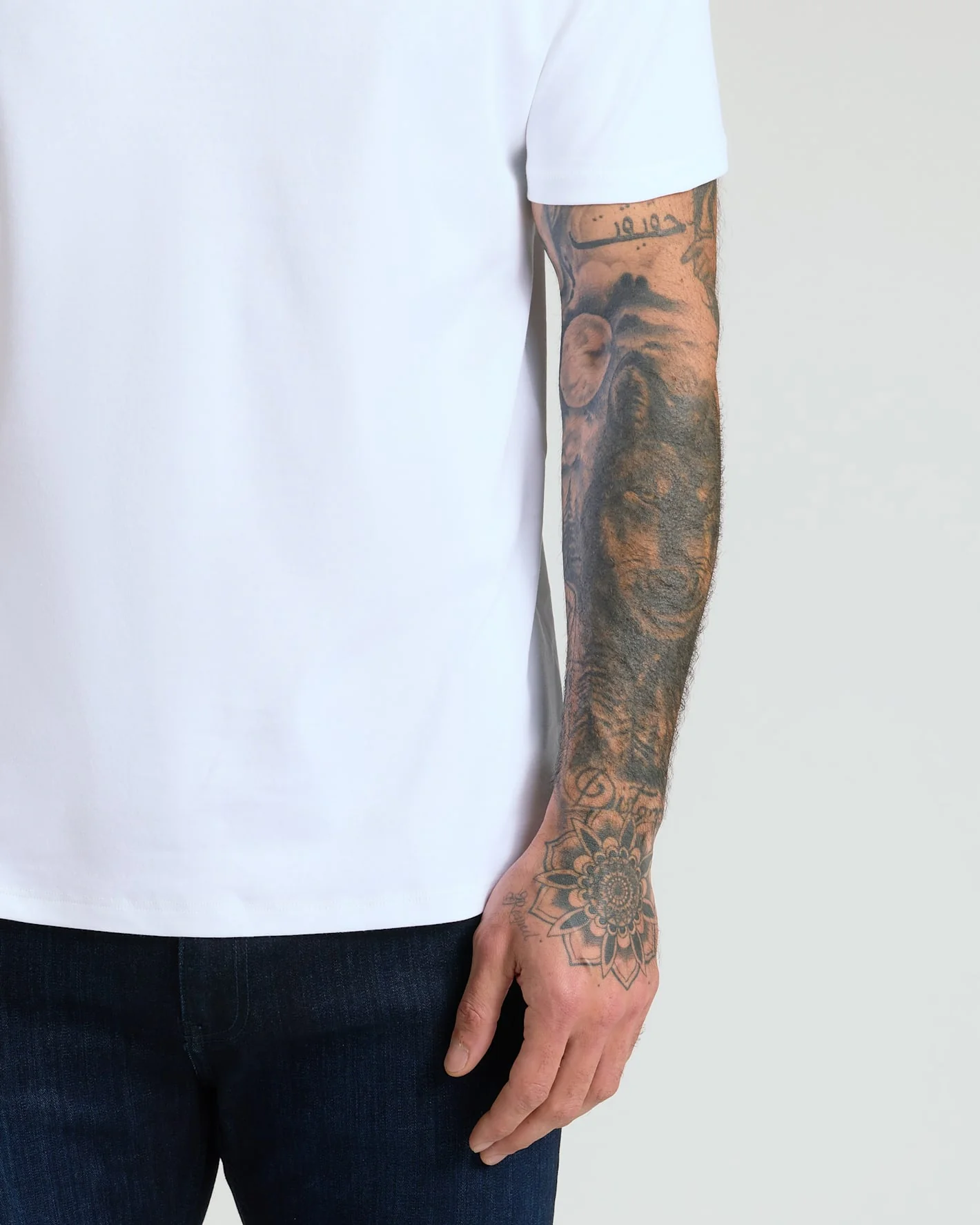 Optic White Pima Cotton Blend Crew - Image 7