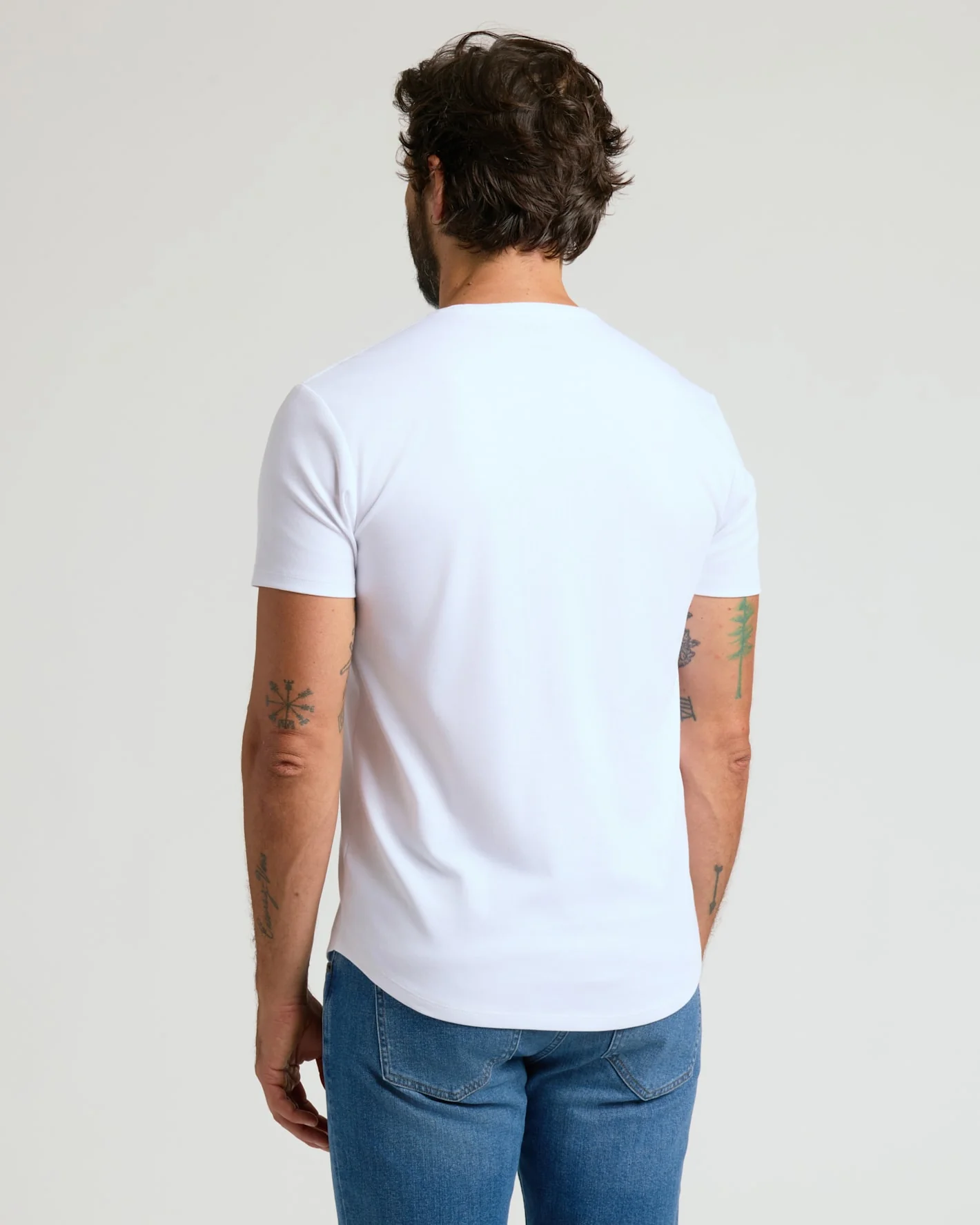 Pima Cotton Blend Curved Hem Crew 4-Pack - Image 5