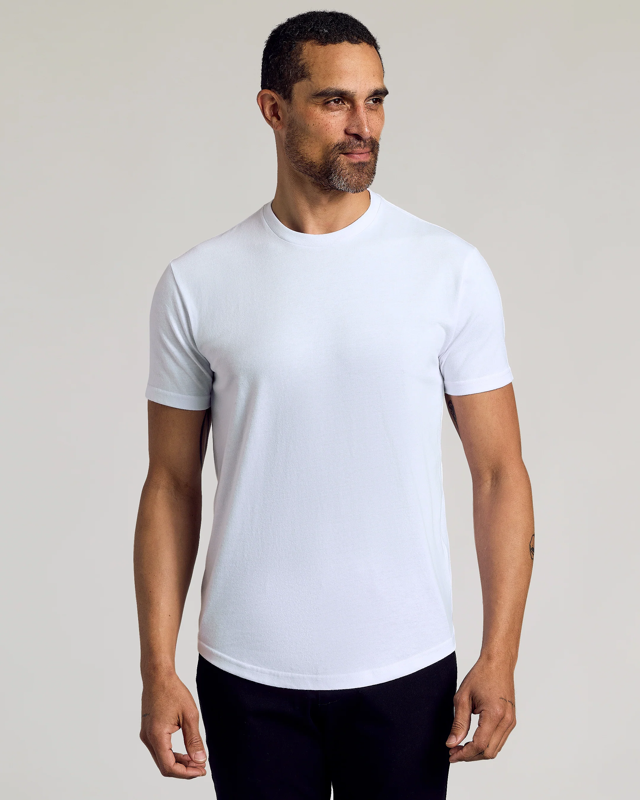 White Curved Hem Classic Crew Neck 6-Pack - Image 2
