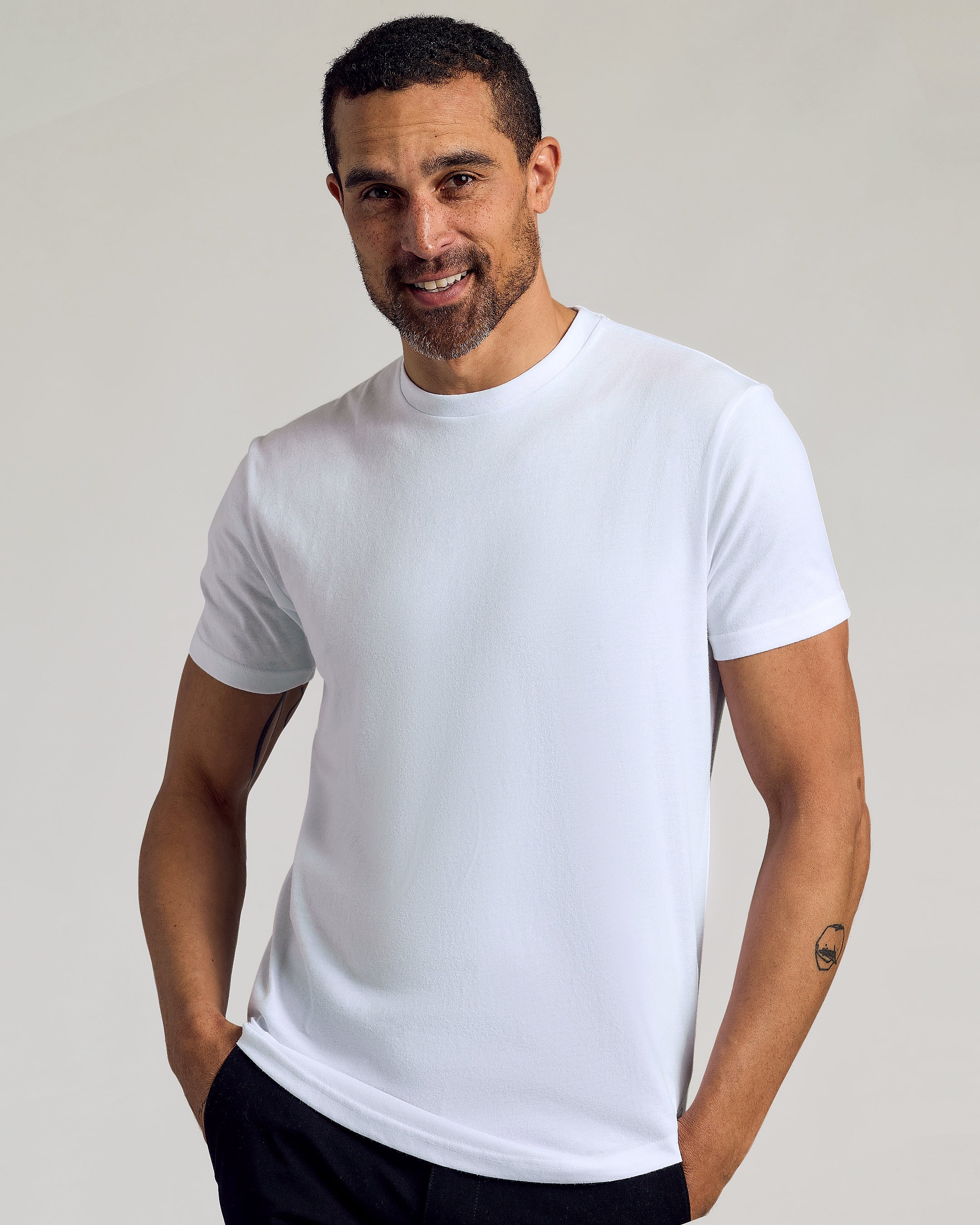 White Curved Hem Classic Crew Neck 6-Pack - Image 5