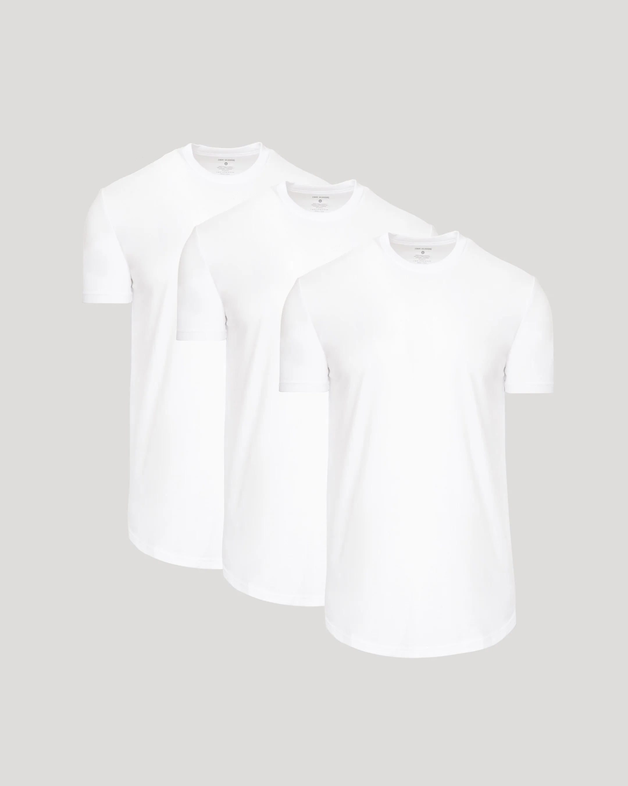 All White Short Sleeve Tall Curved Hem Crew 3-Pack