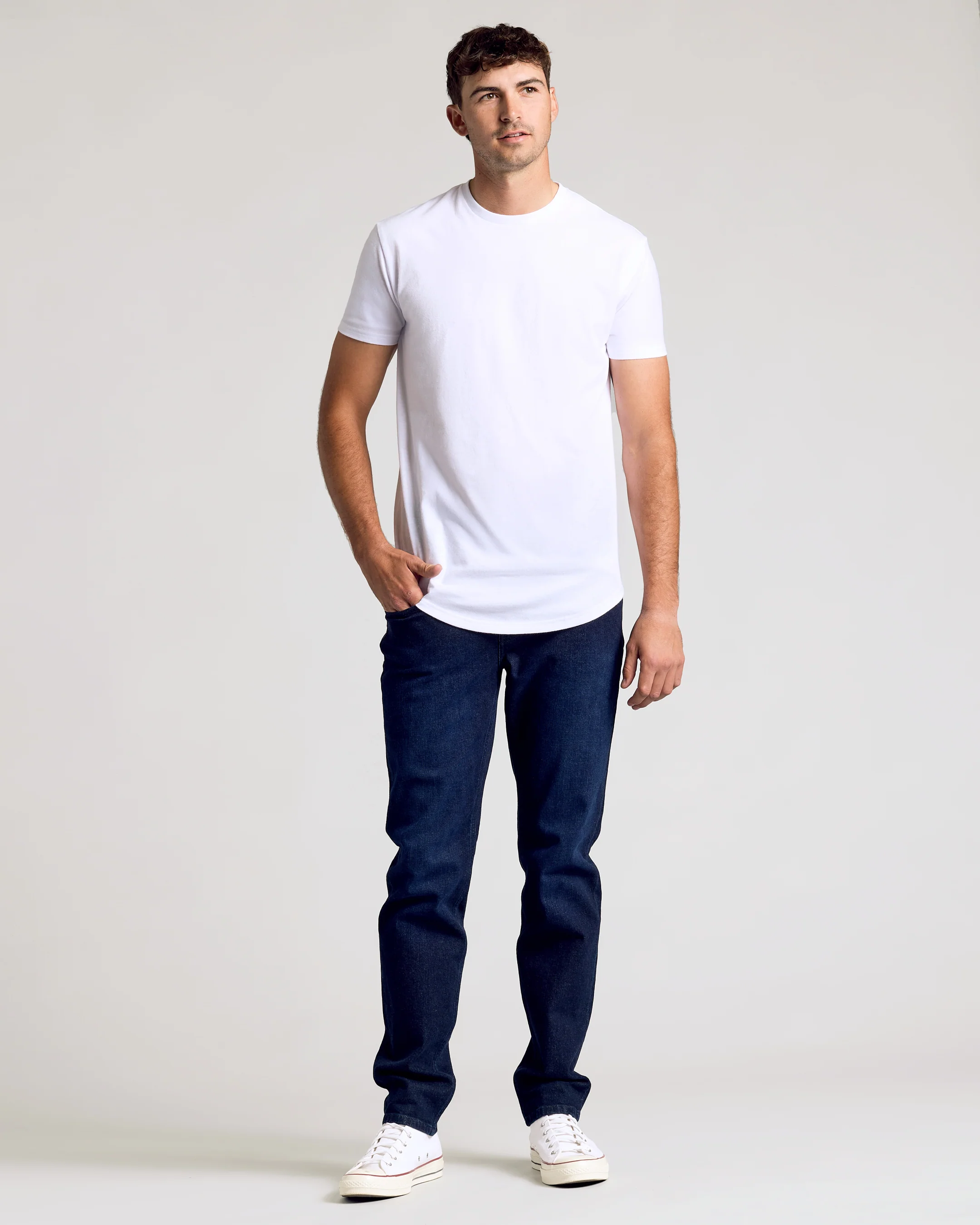 All White Short Sleeve Tall Curved Hem Crew 3-Pack - Image 6