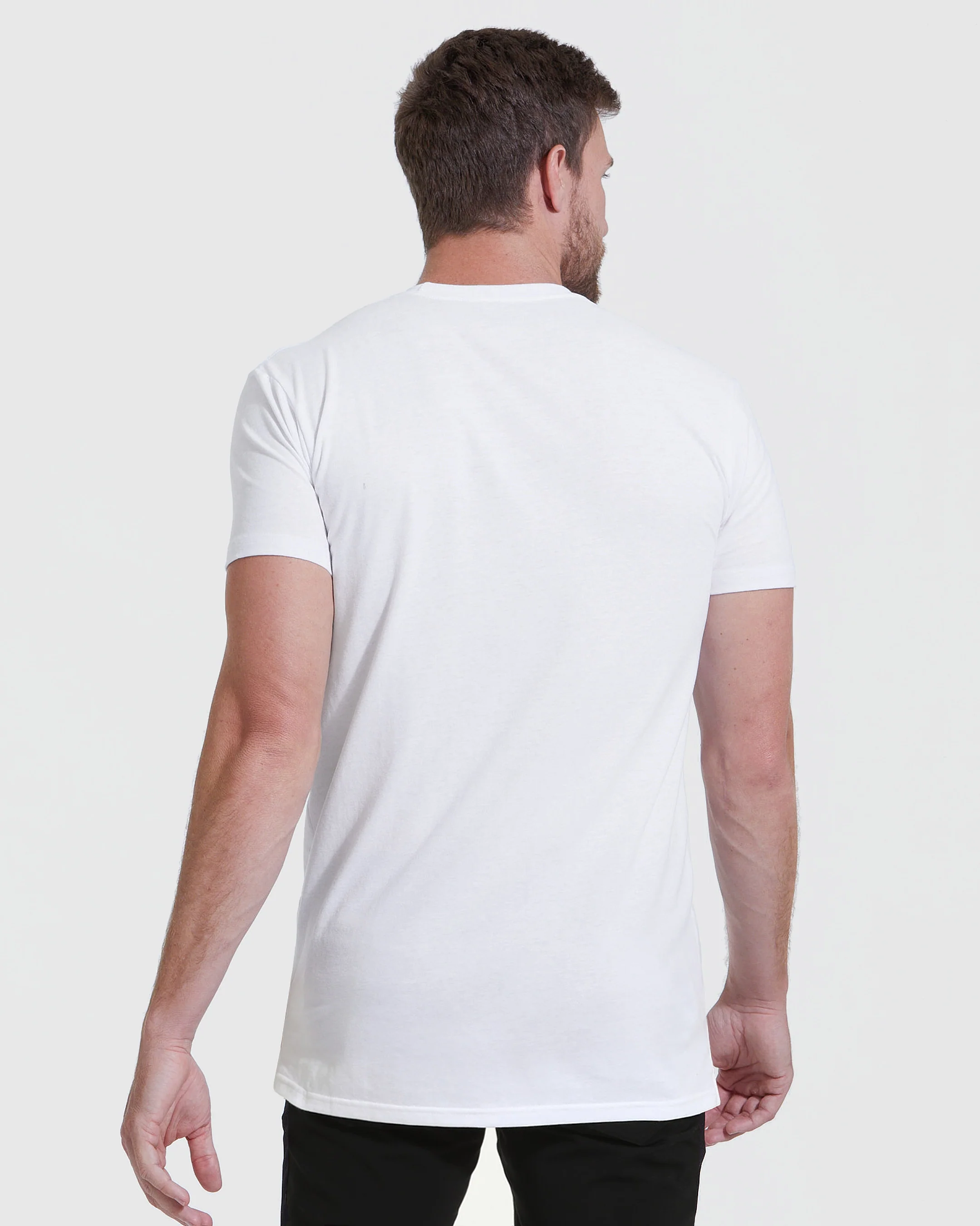 All-White Tall Straight Hem Crew Neck T-Shirt 3-Pack - Image 4