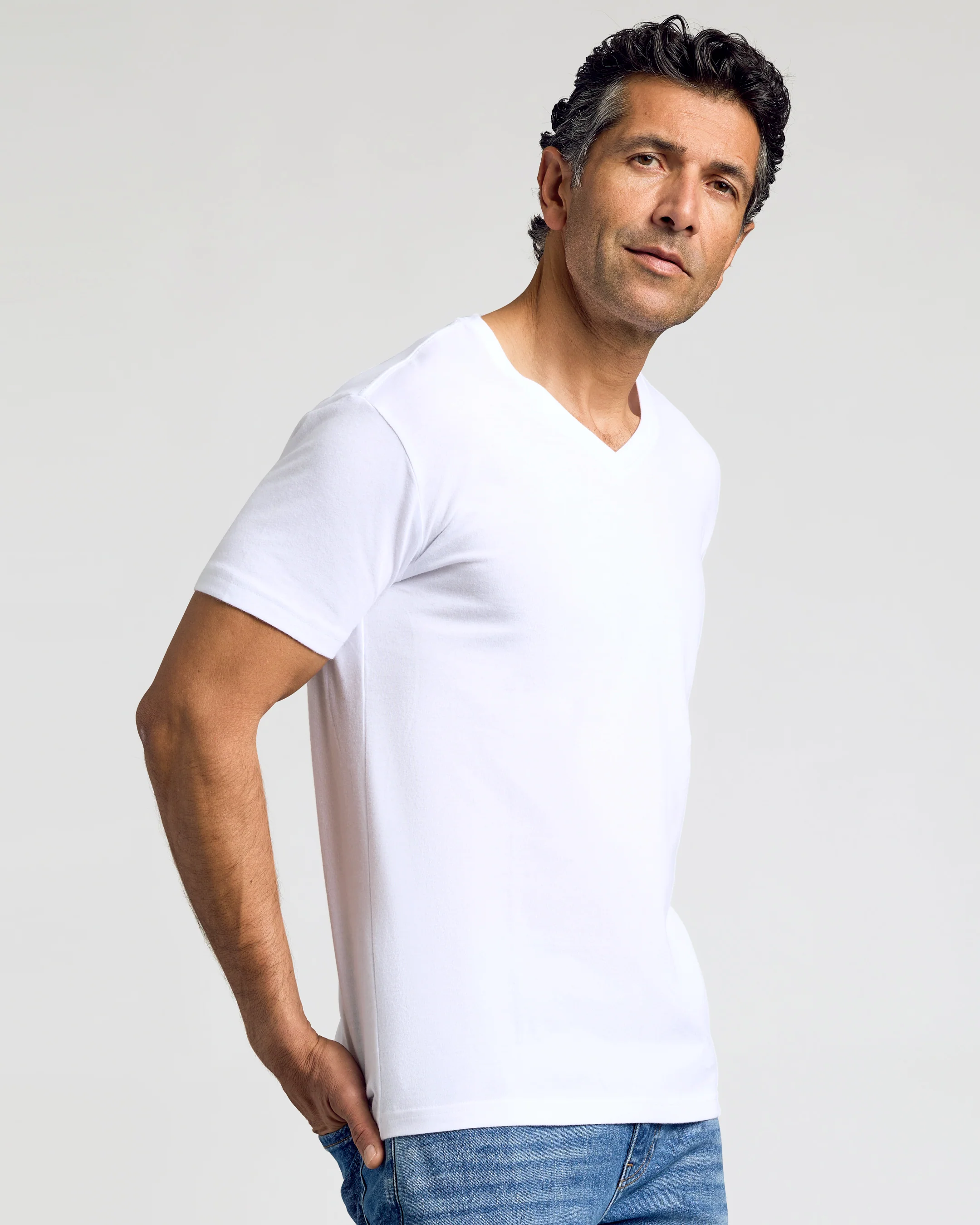 White Classic V-Neck 3-Pack - Image 3
