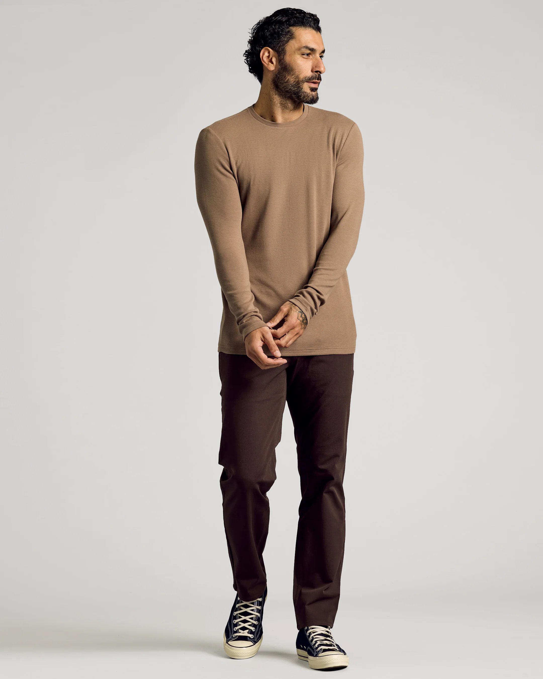Alpaca Waffle Long Sleeve Crew Neck - Image 4
