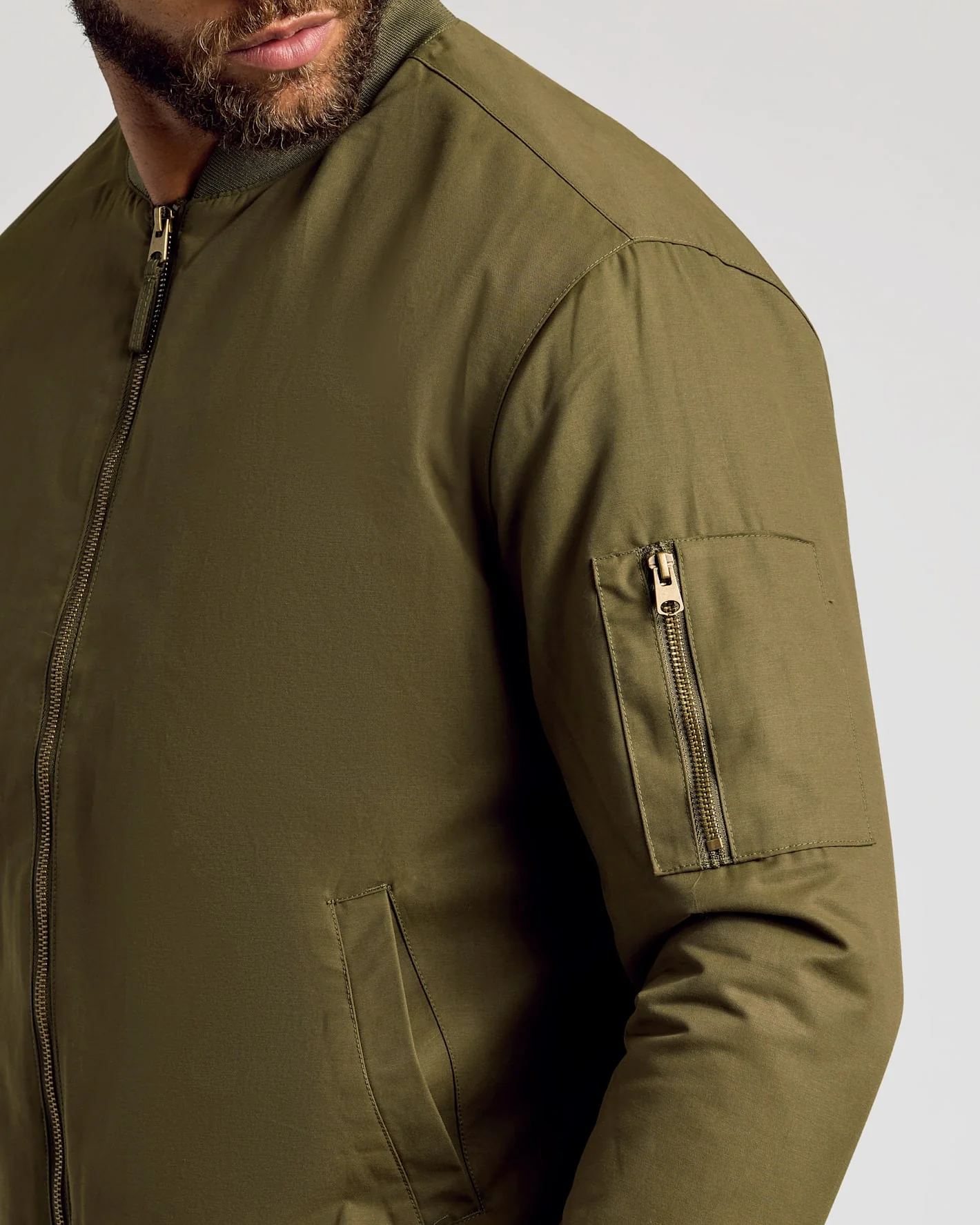 Army Green Bomber Jacket - Image 7