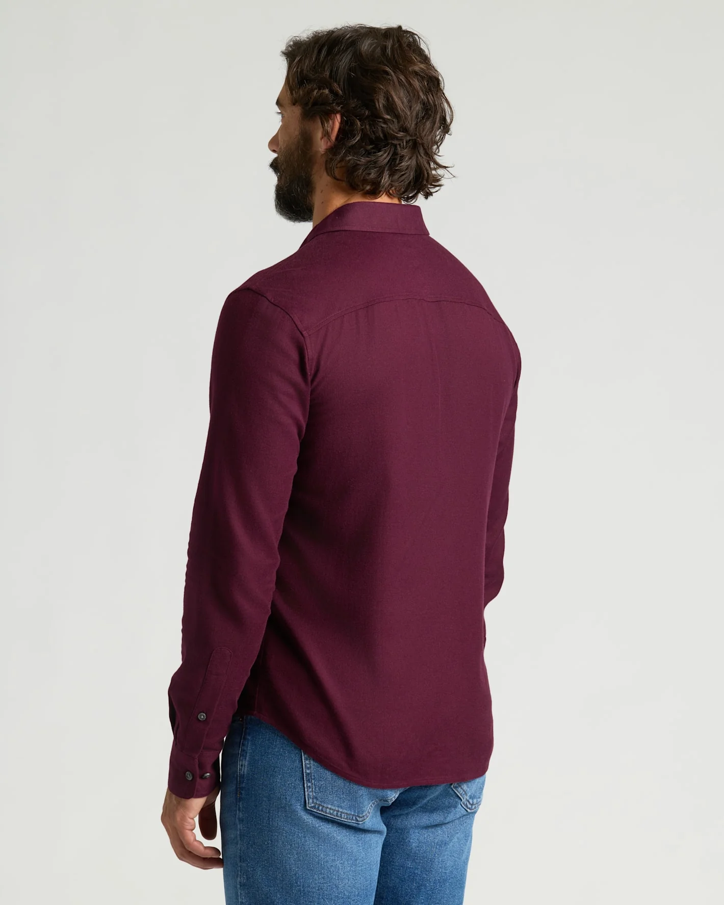 Aubergine Long Sleeve Flannel Shirt - Image 3