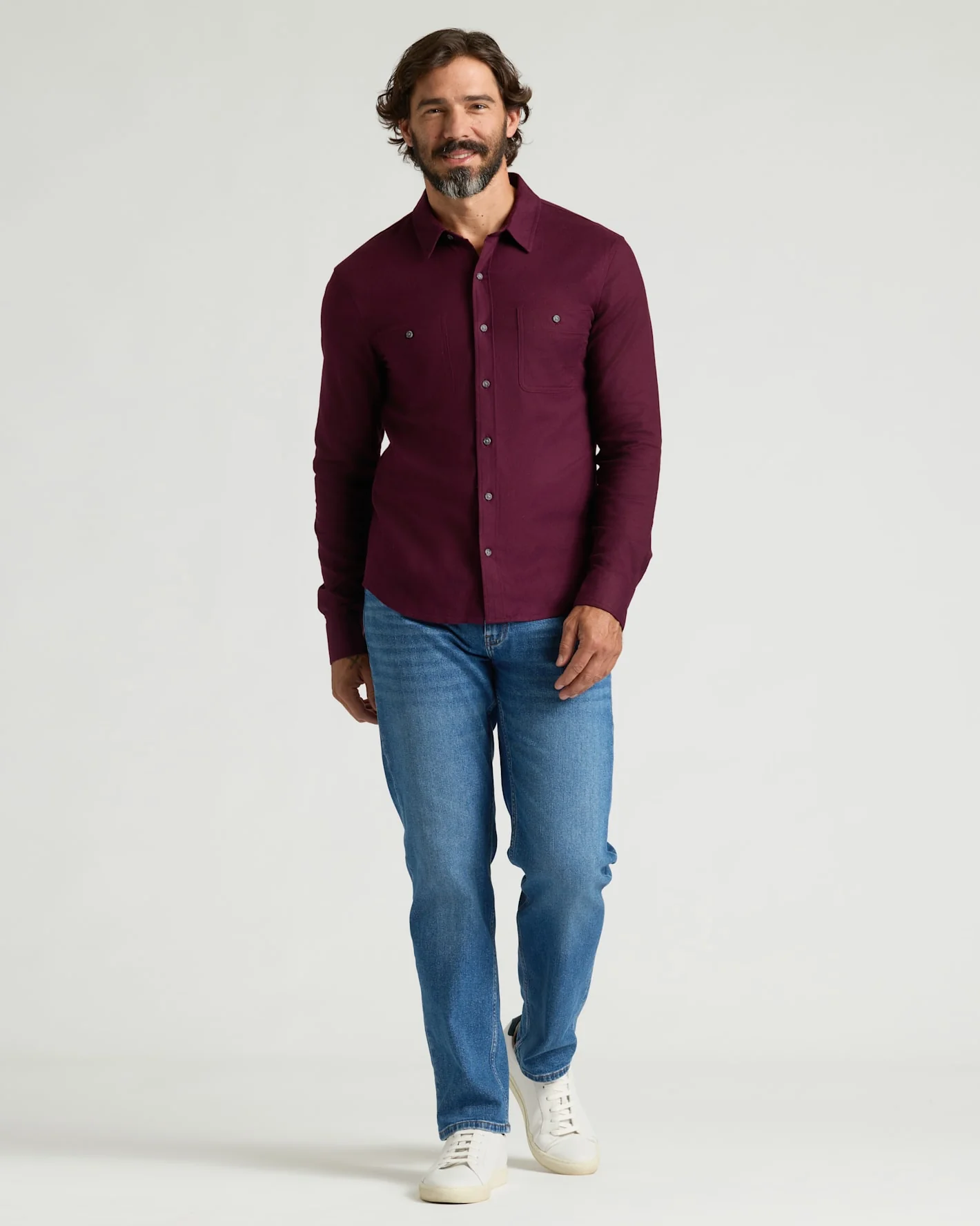 Aubergine Long Sleeve Flannel Shirt - Image 4