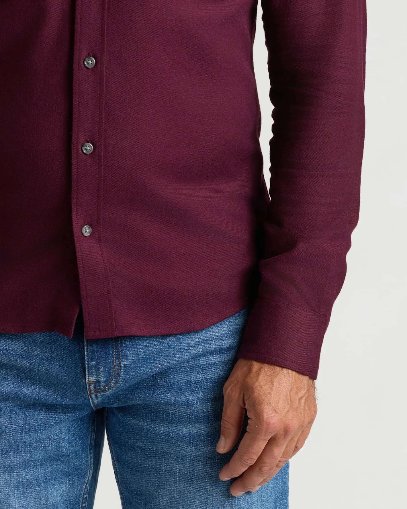 Aubergine Long Sleeve Flannel Shirt - Image 6