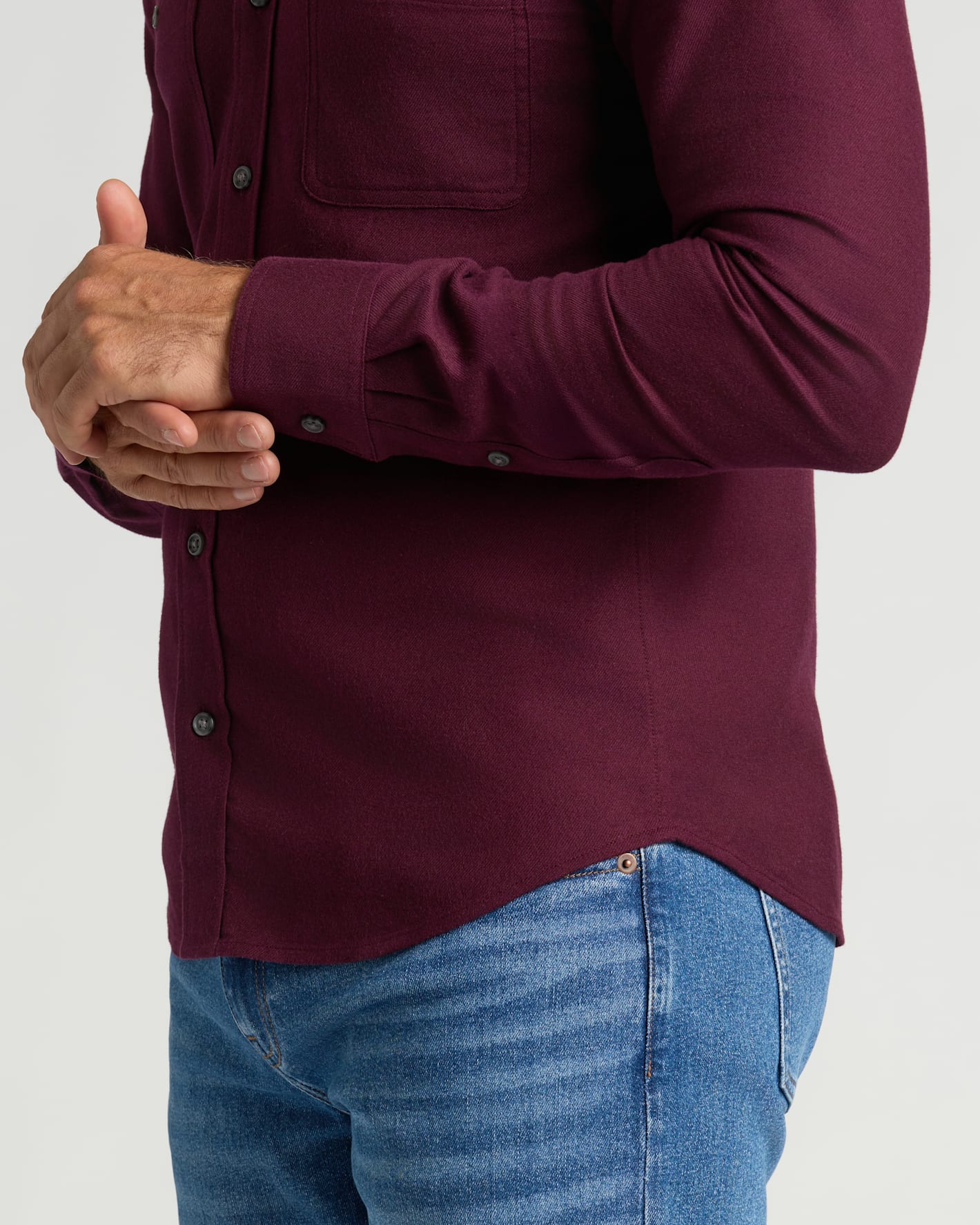 Aubergine Long Sleeve Flannel Shirt - Image 7