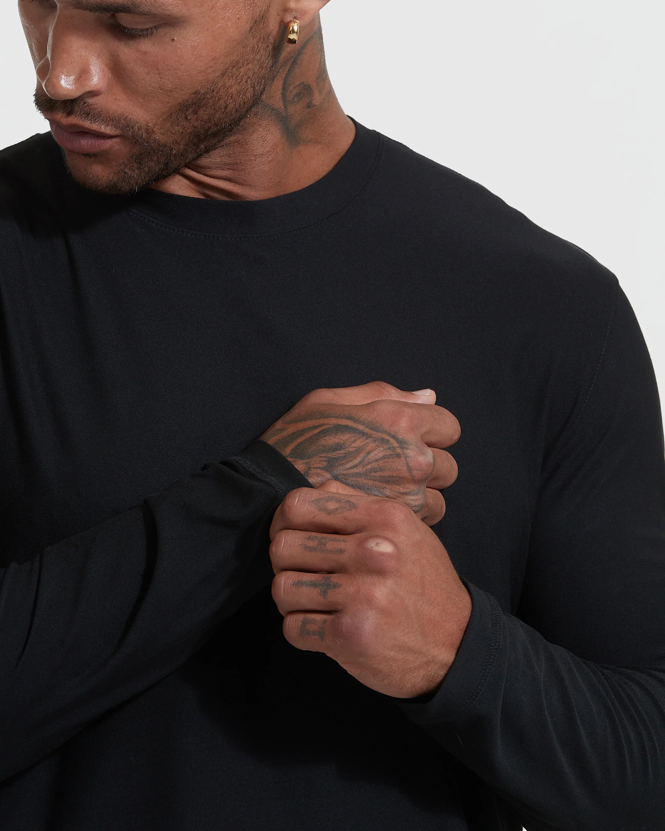 Black Active Long Sleeve Crew Neck T-Shirt - Image 6