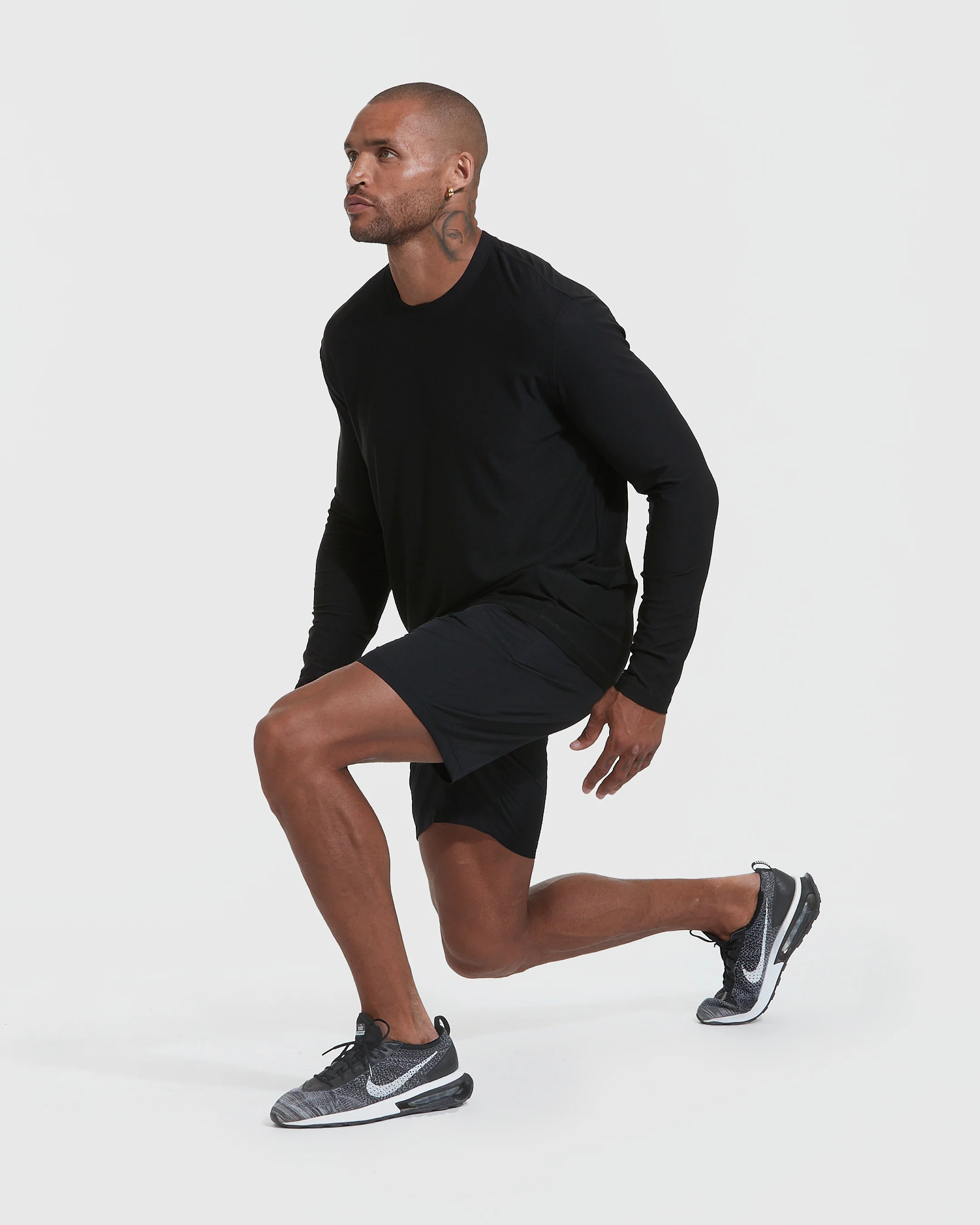 Black Active Long Sleeve Crew Neck T-Shirt - Image 7