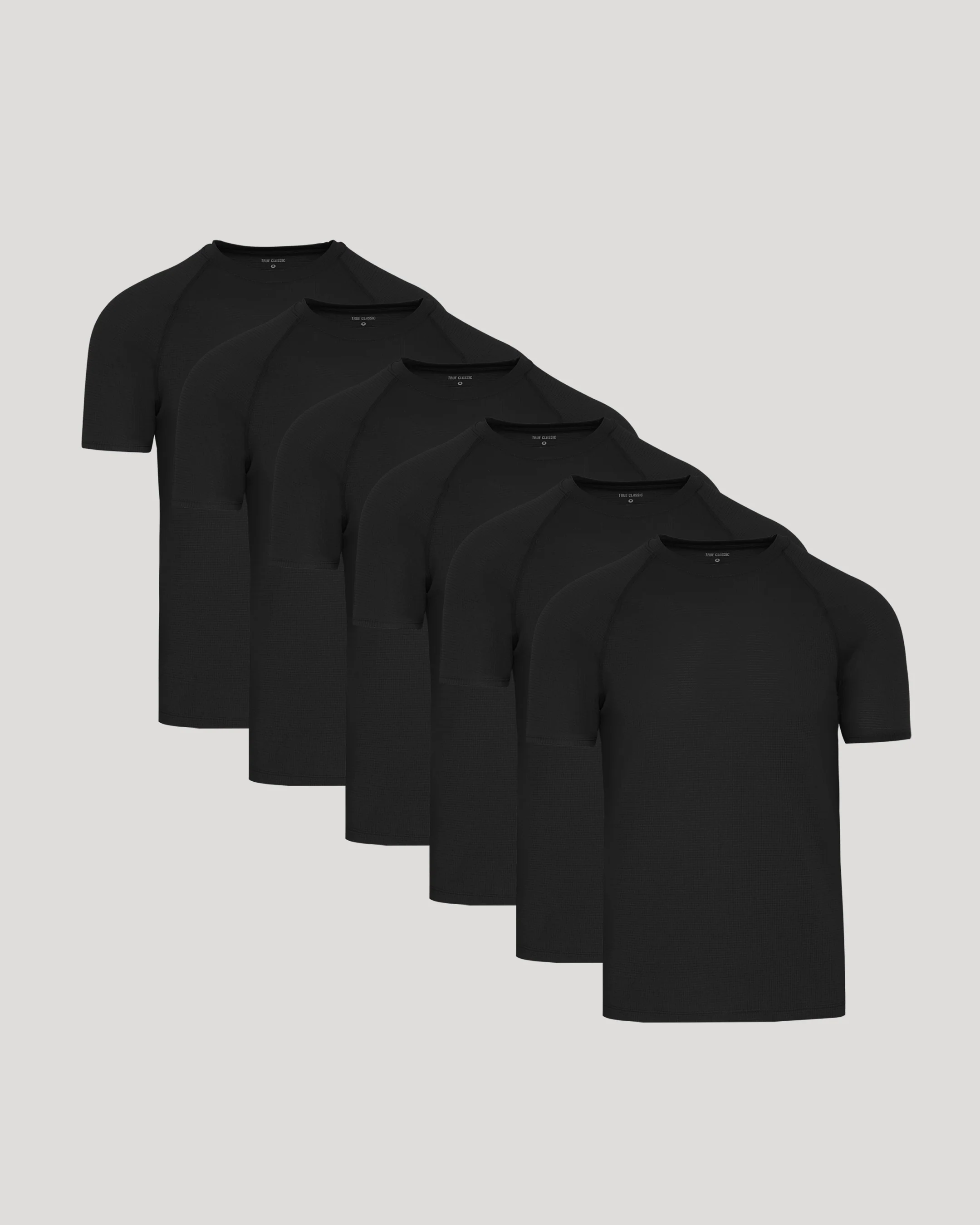 Black Active Mesh Crew 6-Pack