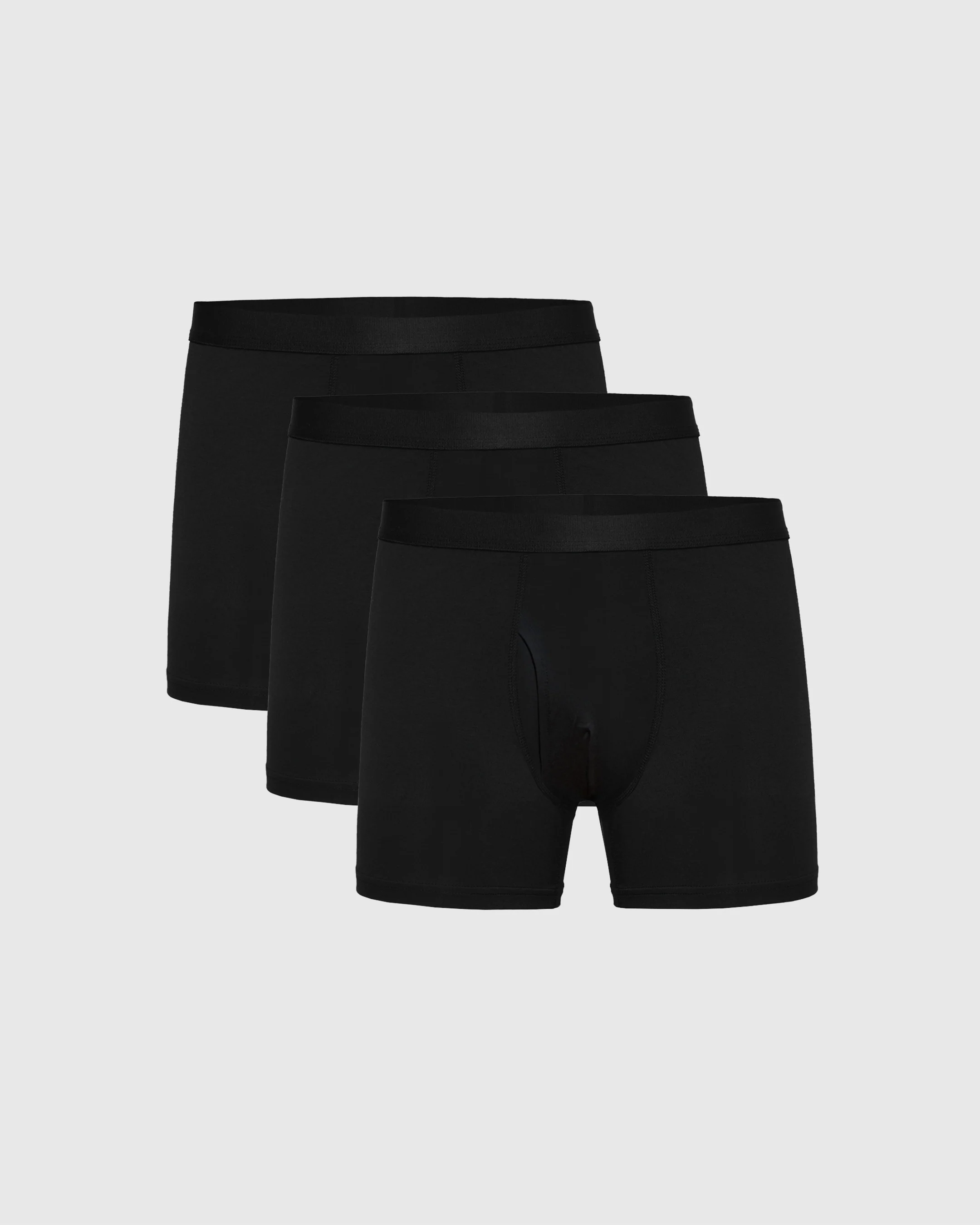Black Boxer Trunks W/ Fly 3-Pack