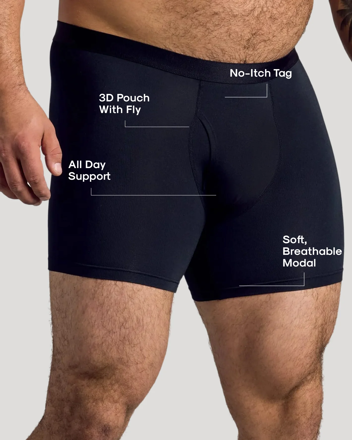 Black Boxer Briefs W/ Fly 12-Pack - Image 3