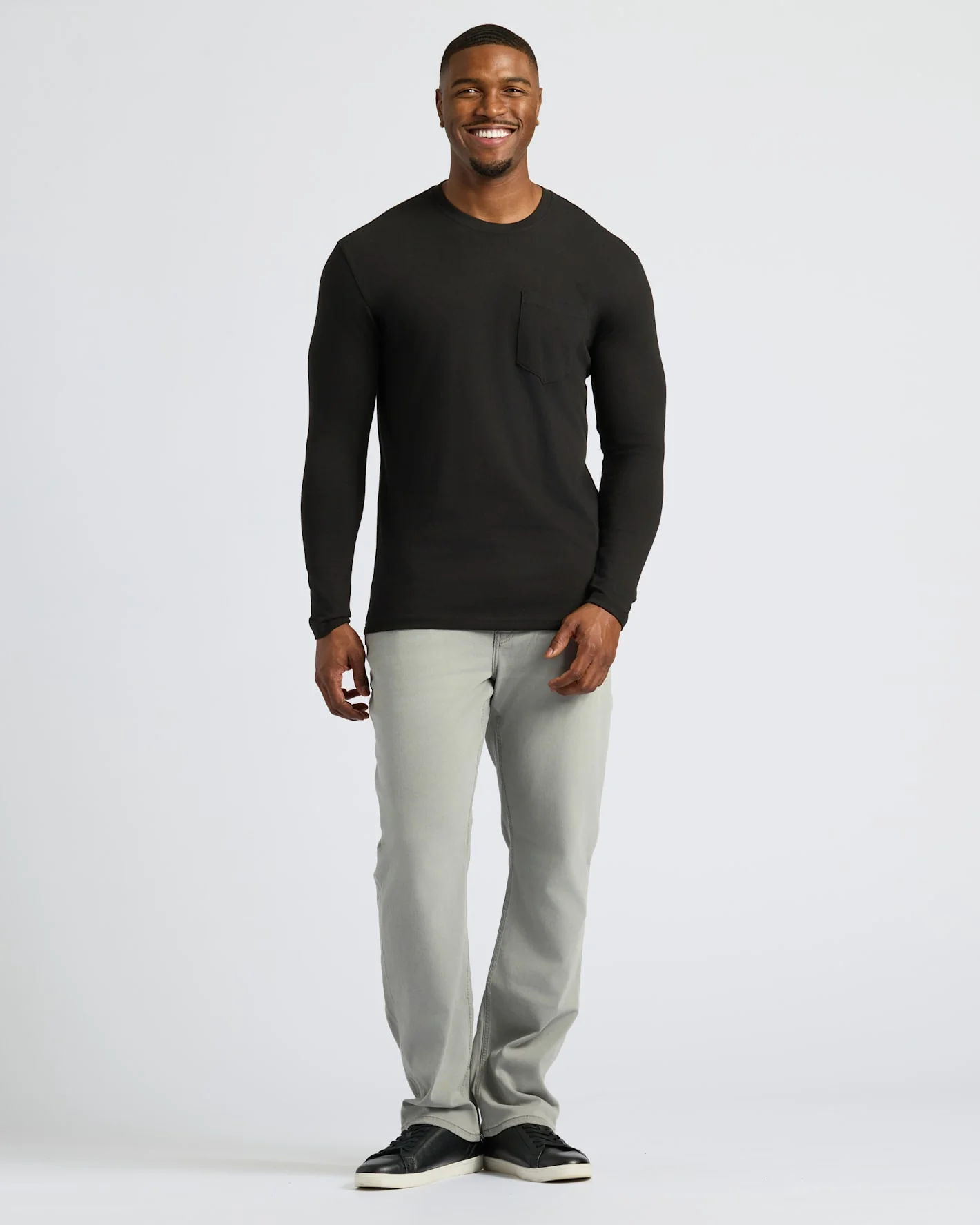 Black Tall Heavyweight Long Sleeve Pocket Crew - Image 3