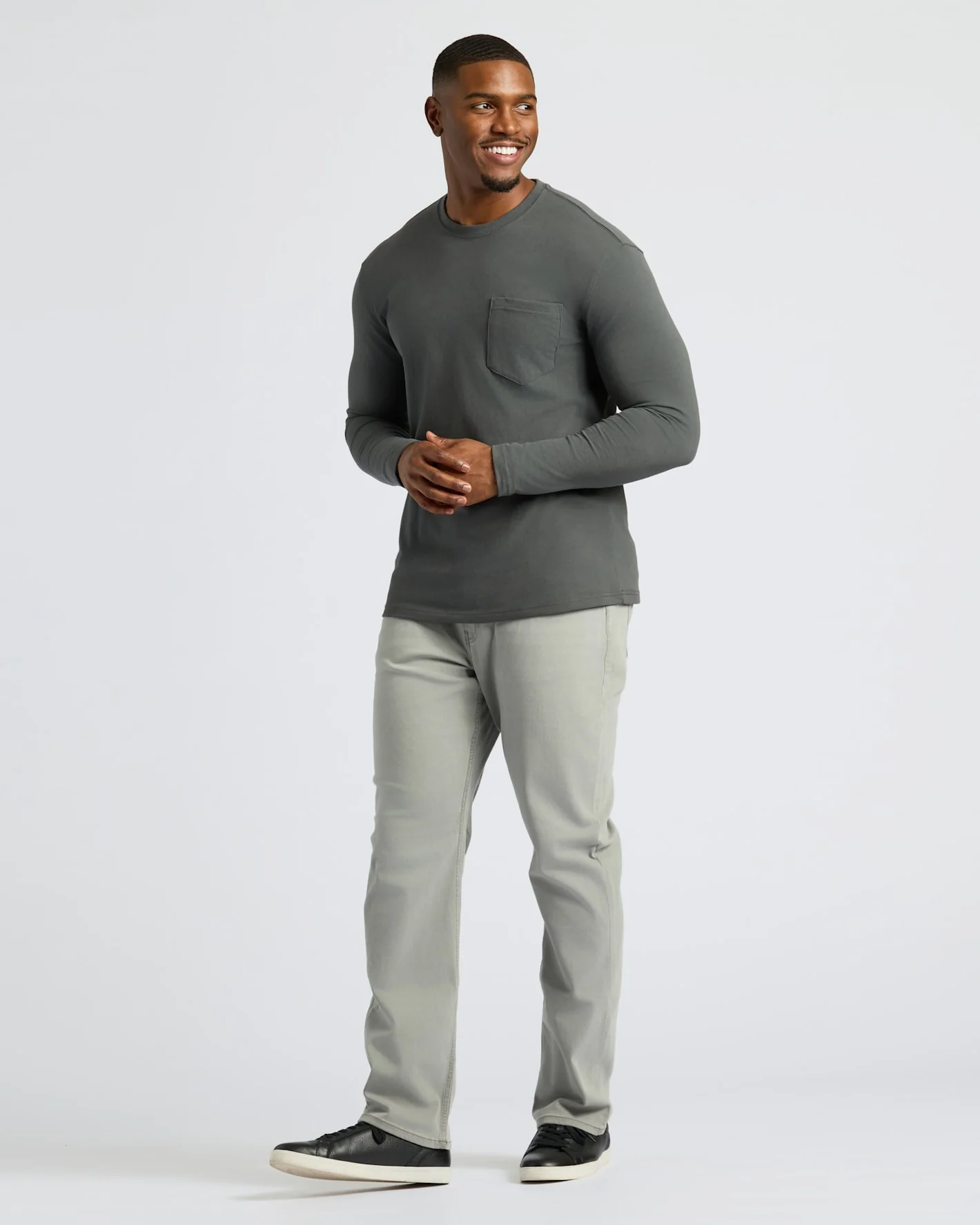Carbon Tall Heavyweight Long Sleeve Pocket Crew - Image 3