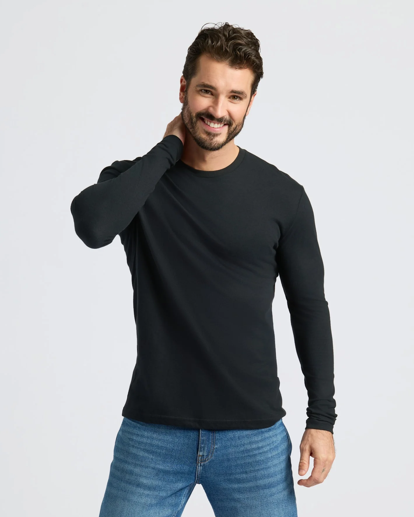 Black Classic Long Sleeve Crew Neck 6-Pack - Image 5
