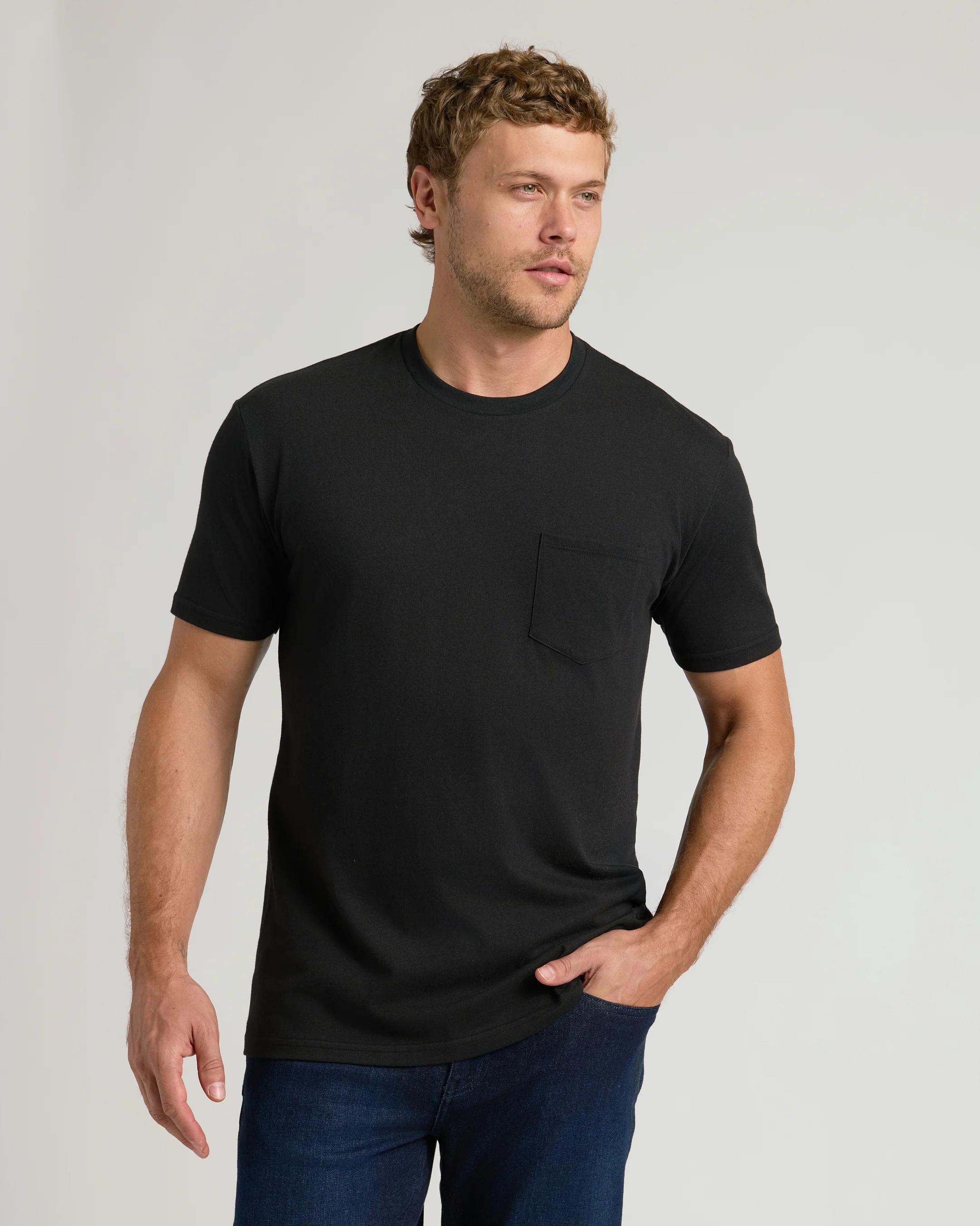 Black Pocket Crew Tee - Image 4