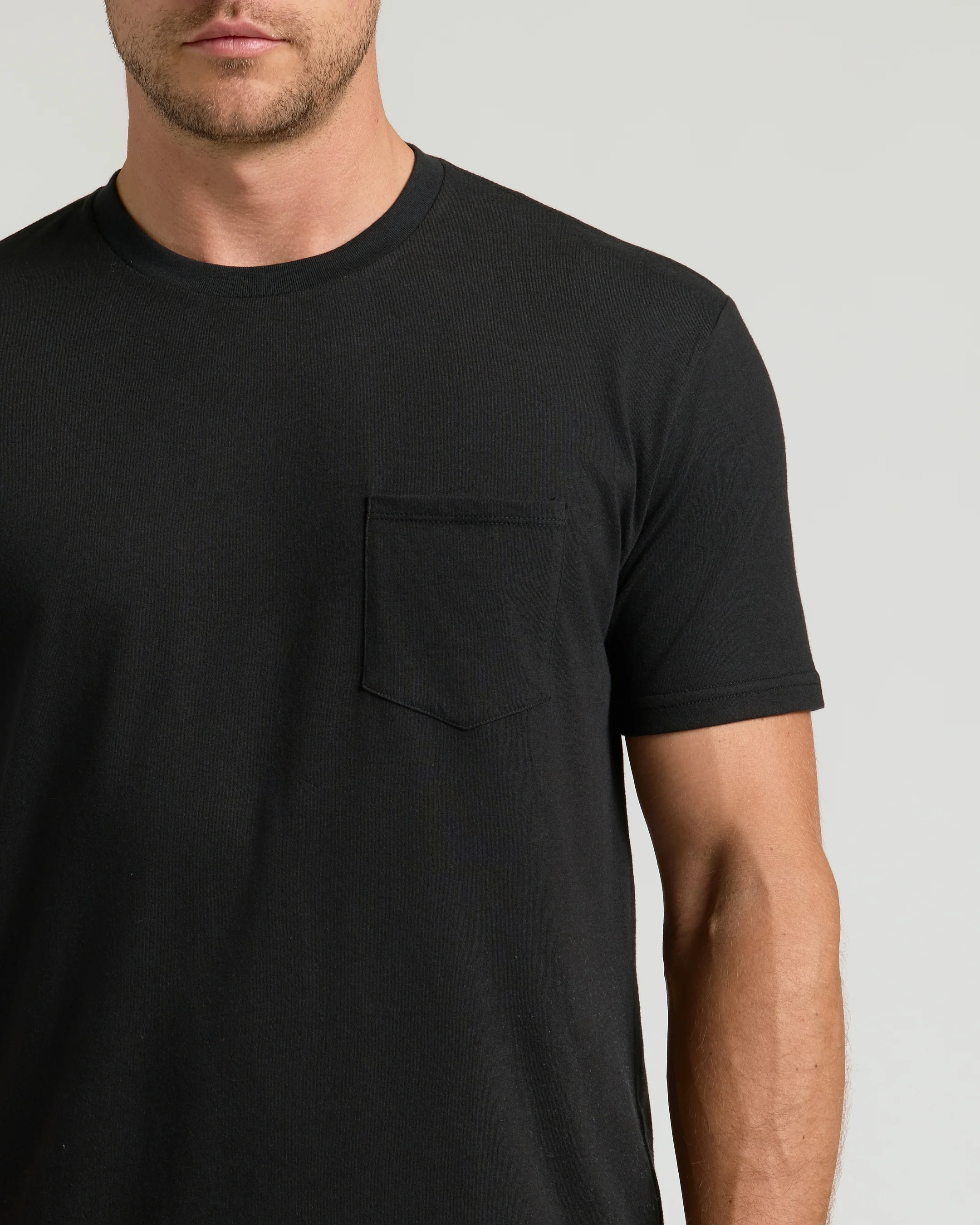 Black Pocket Crew Tee - Image 5