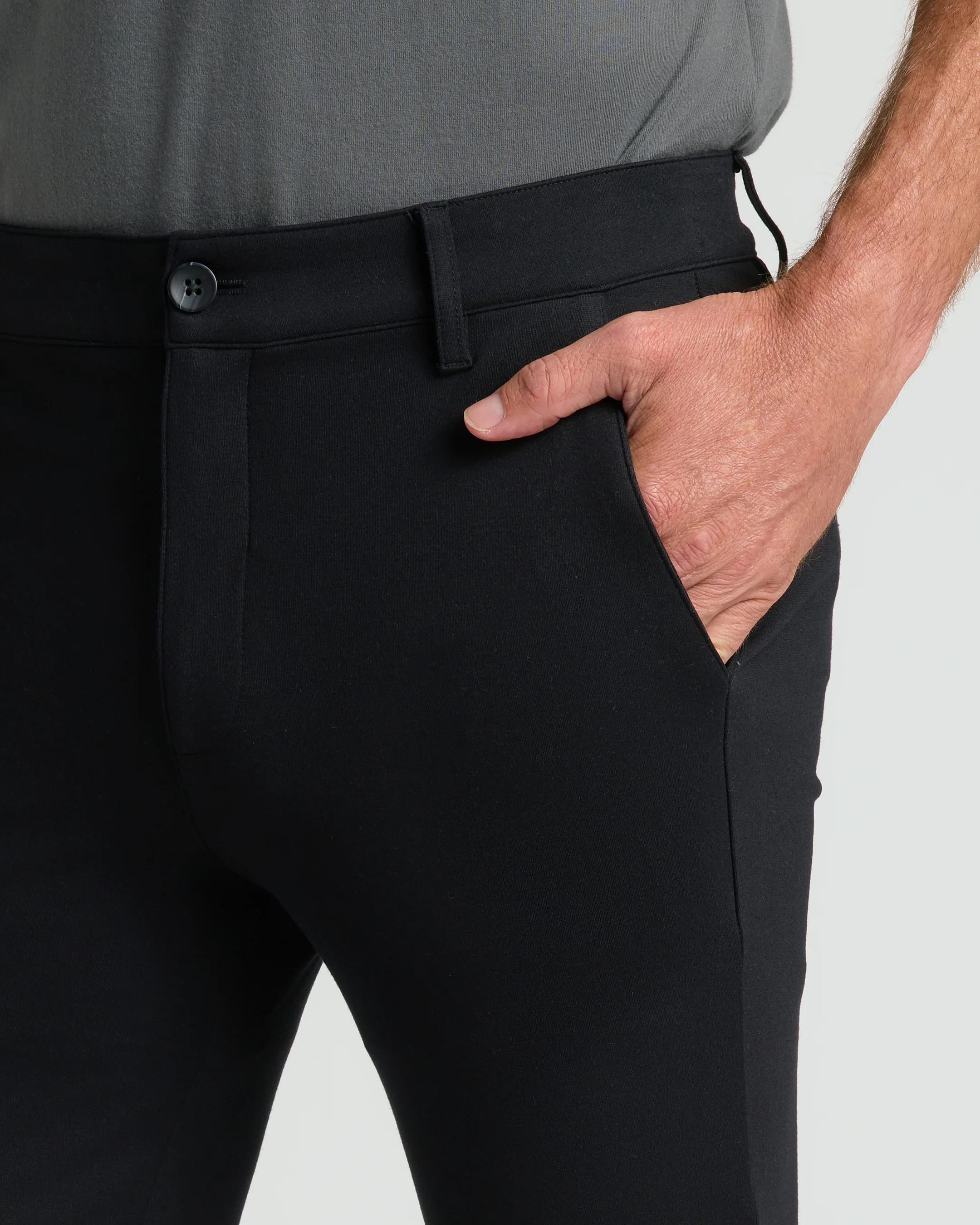 Black Slim Comfort Knit Chino Pant - Image 4
